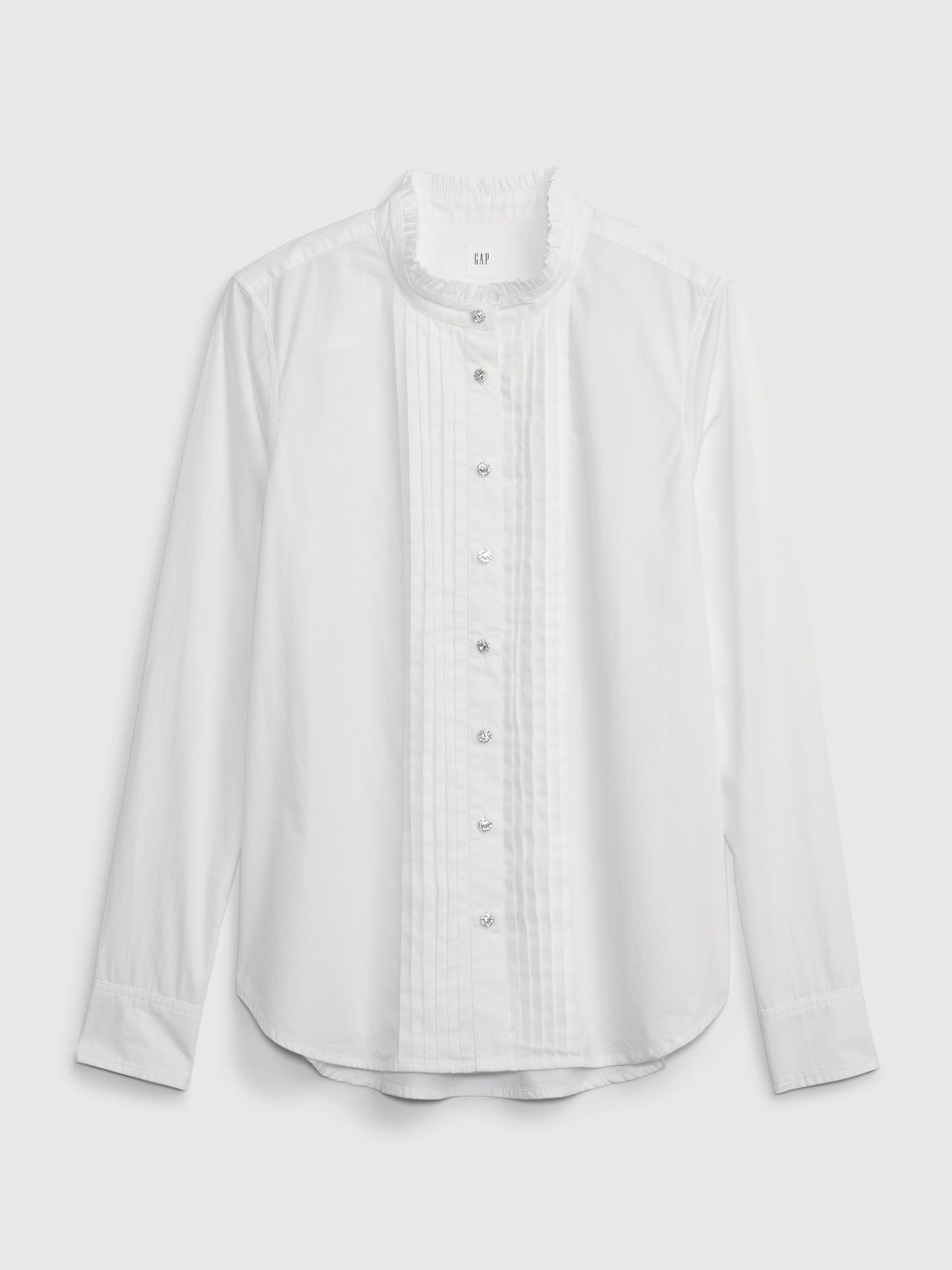 White Organic Cotton Jeweled Buttoned Shirt - Image 4 of 4