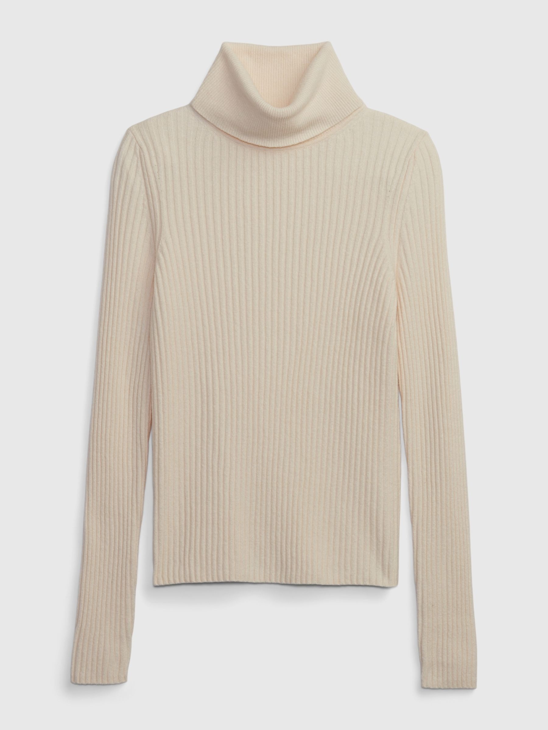 Neutral/Natural CashSoft Ribbed Turtle Neck Jumper - Image 1 of 1
