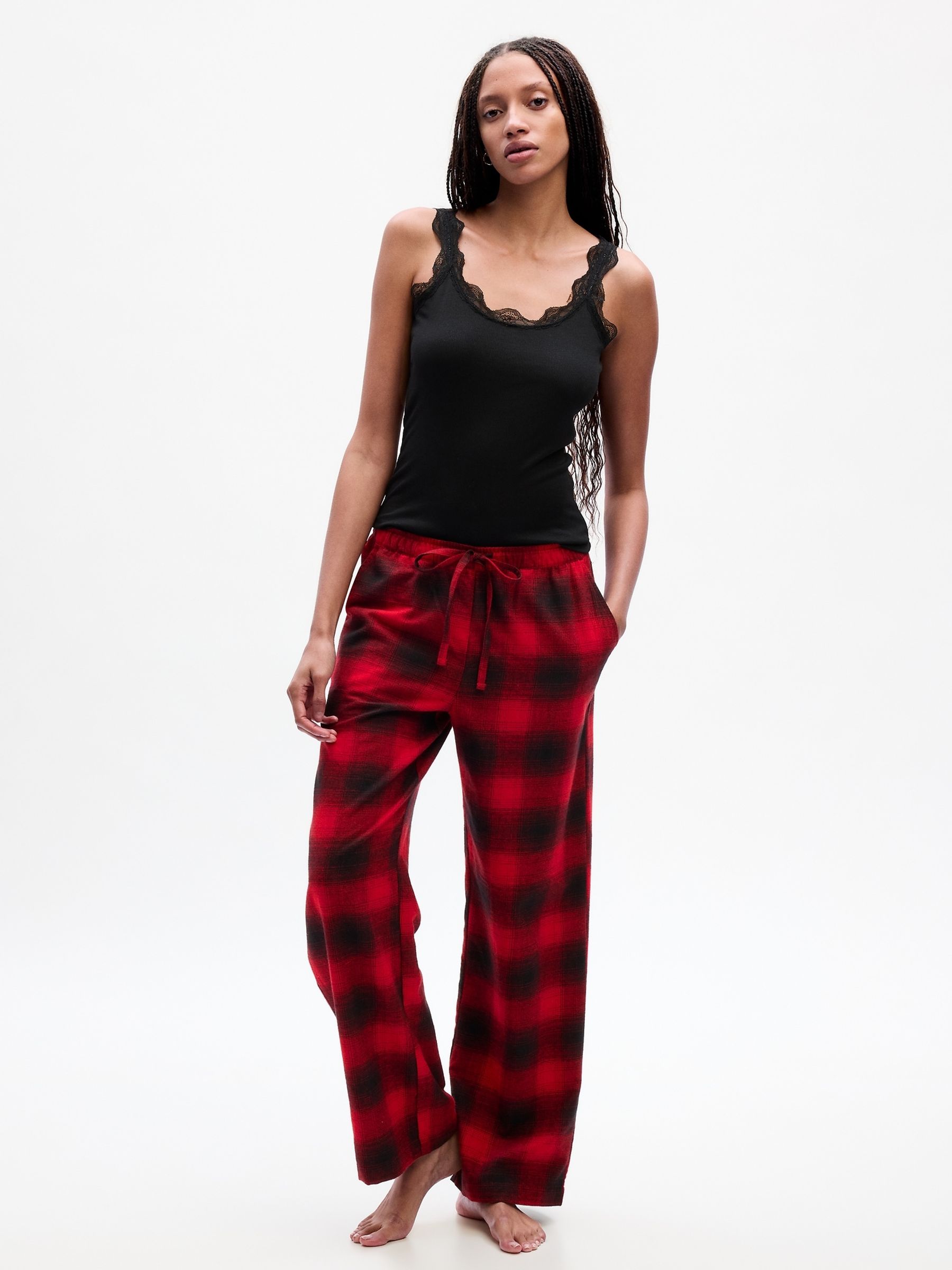 Red Tartan Flannel Pyjama Bottoms - Image 1 of 2