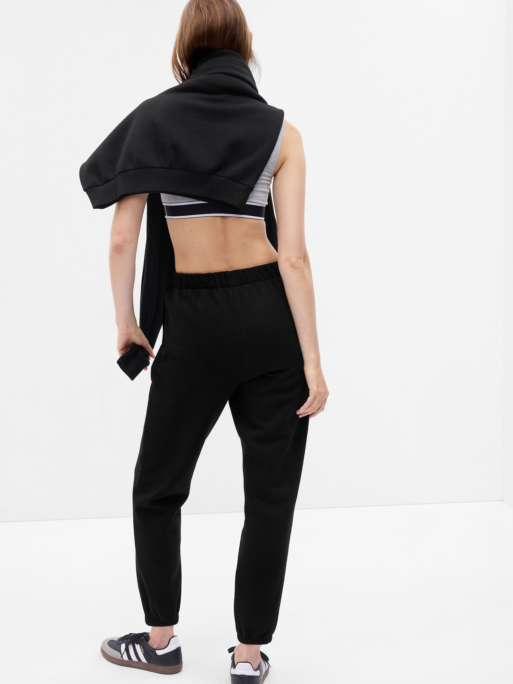 Black Cuffed High Waisted Oversize Joggers - Image 4 of 4