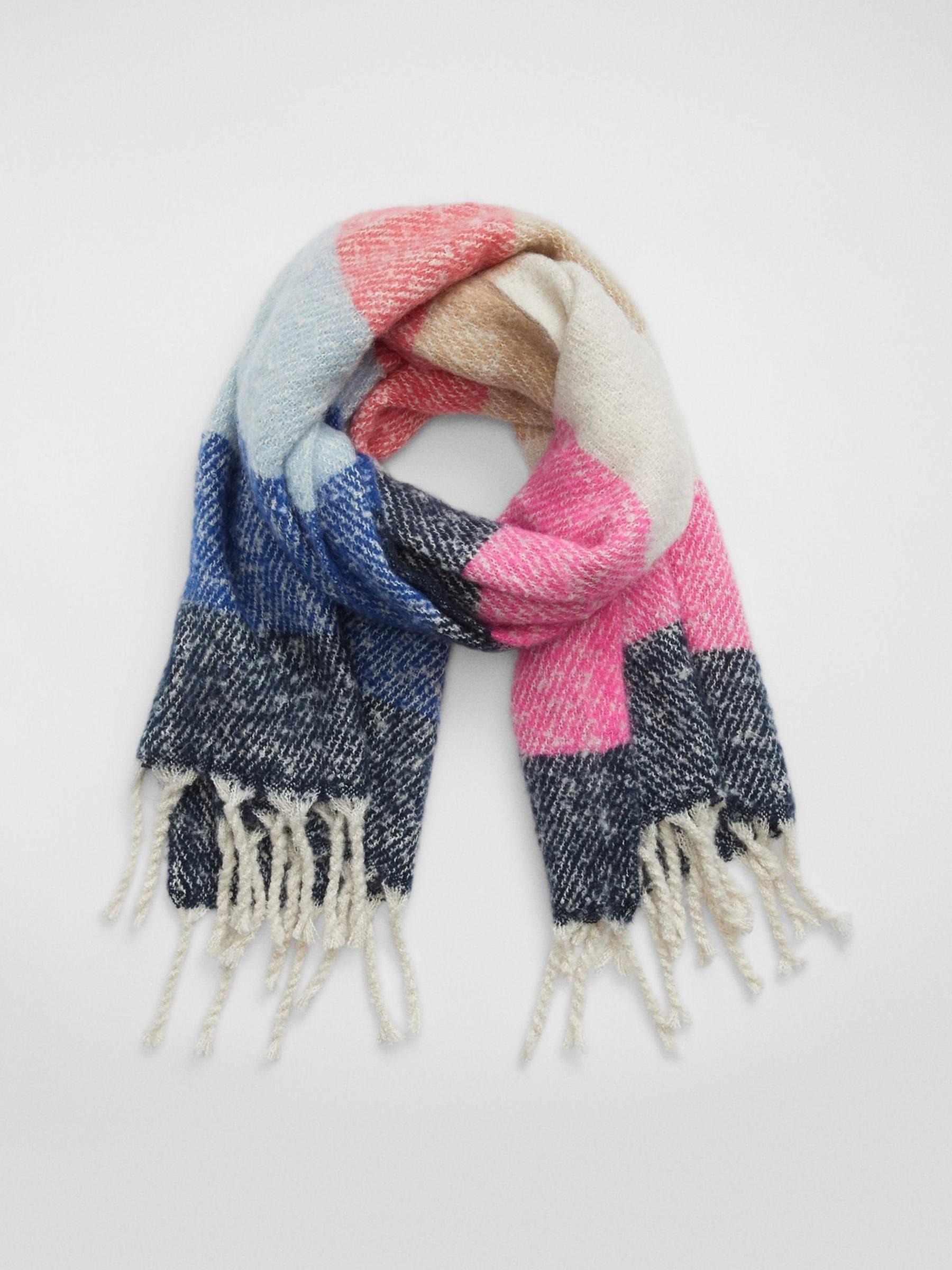 Multi, Pink, Blue & Grey Blanket Scarf - Image 1 of 1
