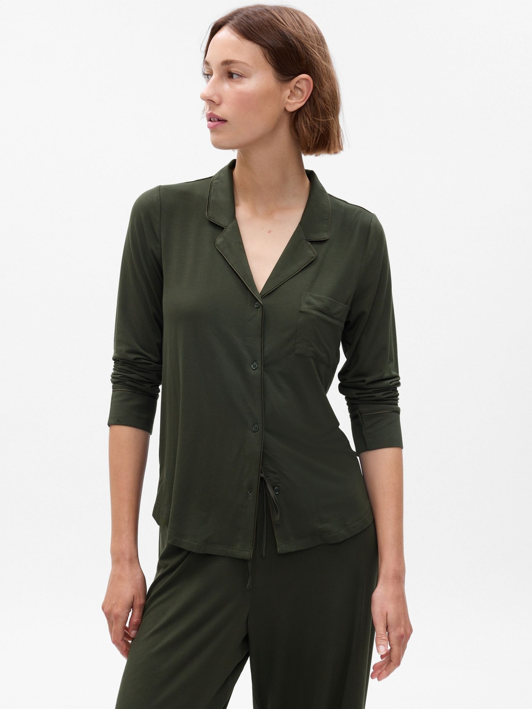 Green Truesleep Long Sleeve Pyjama Top - Image 1 of 2