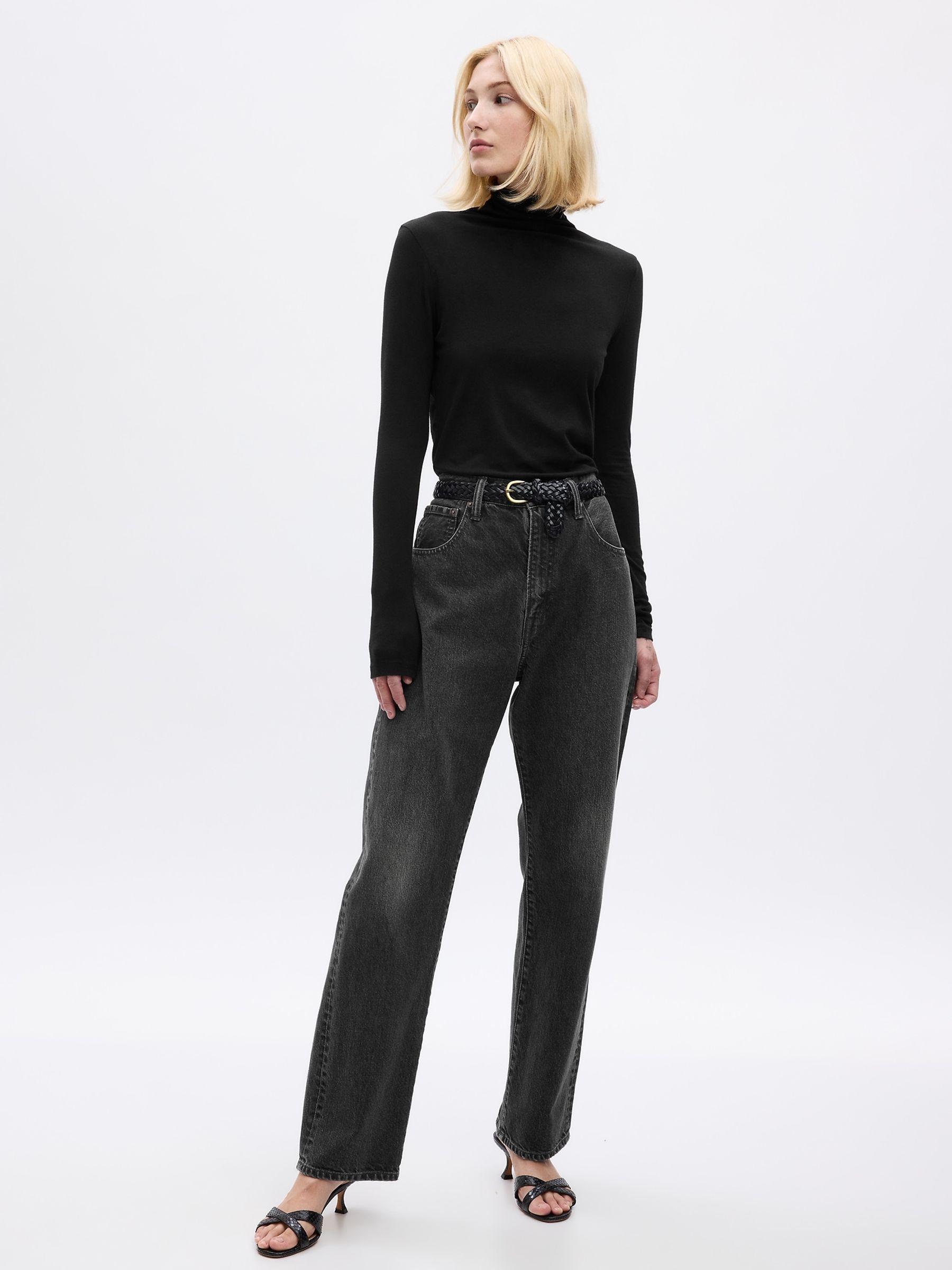 Black Turtle Neck Long Sleeve T-Shirt - Image 1 of 2