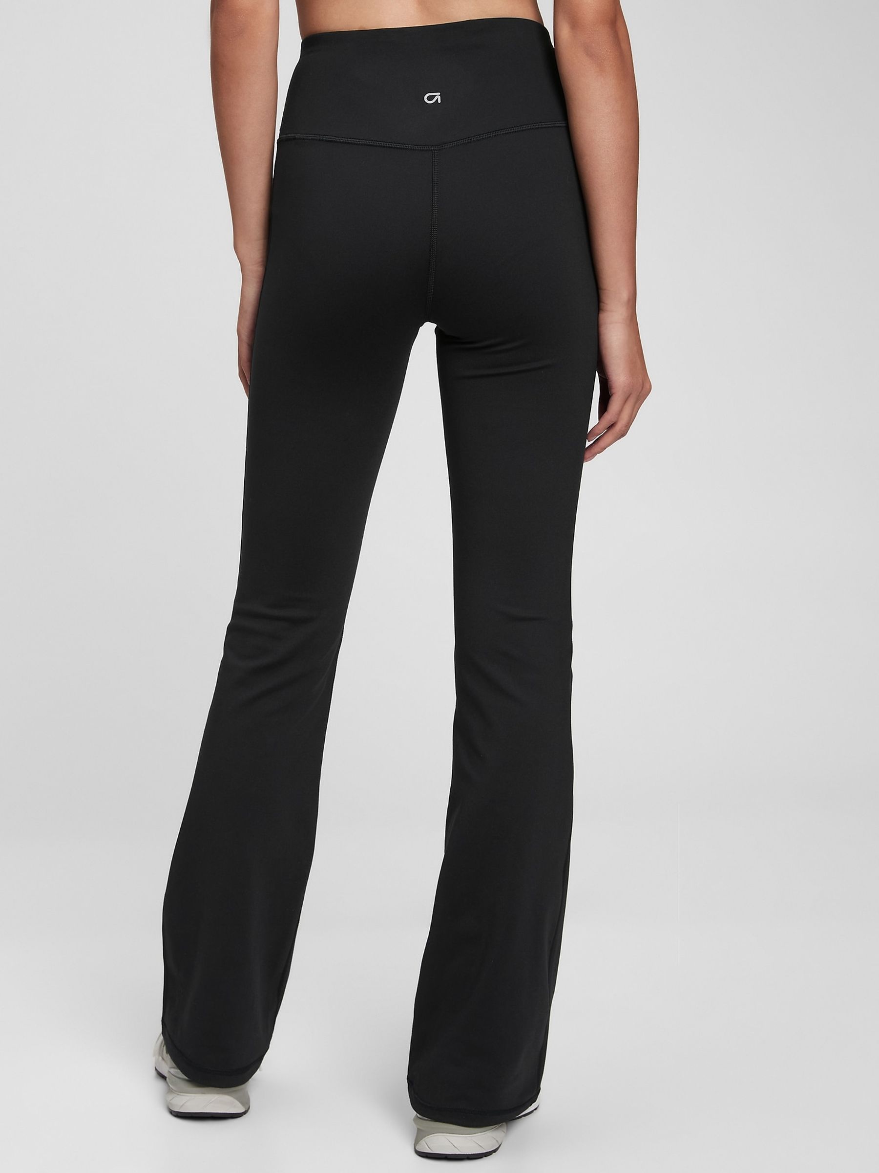 Black Flare High Waisted Power Stretch Leggings - Image 4 of 5