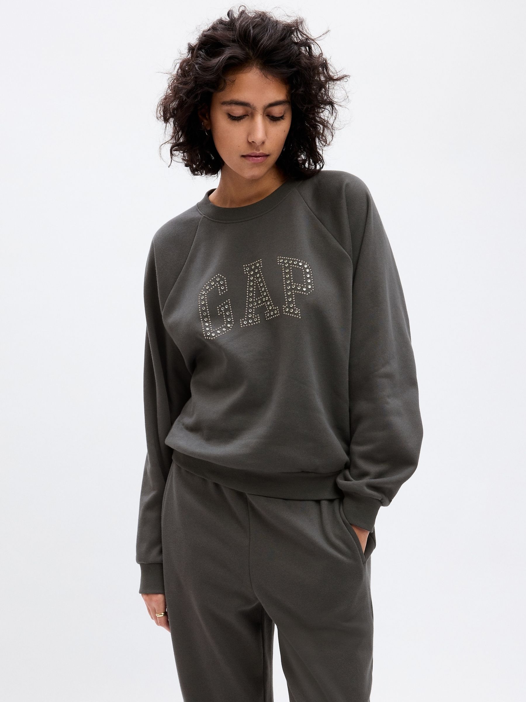 Grey Vintage Soft Arch Logo Crew Sweatshirt - Image 1 of 2