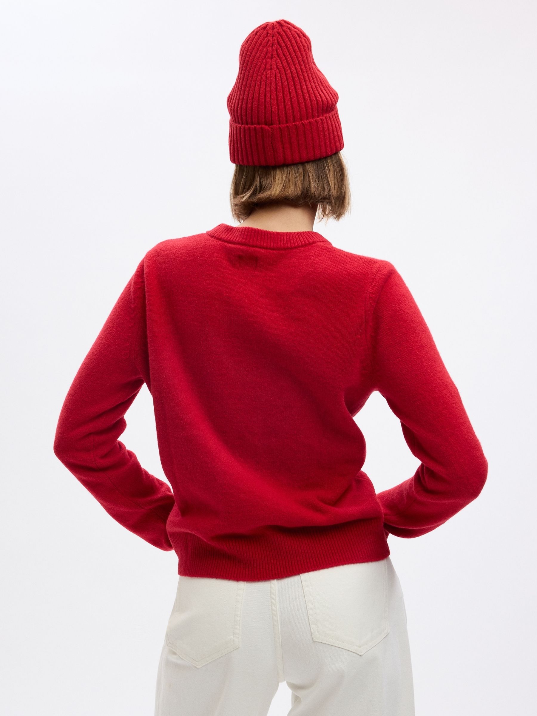 Red CashSoft Cotton Mix Crew Neck Jumper - Image 2 of 2