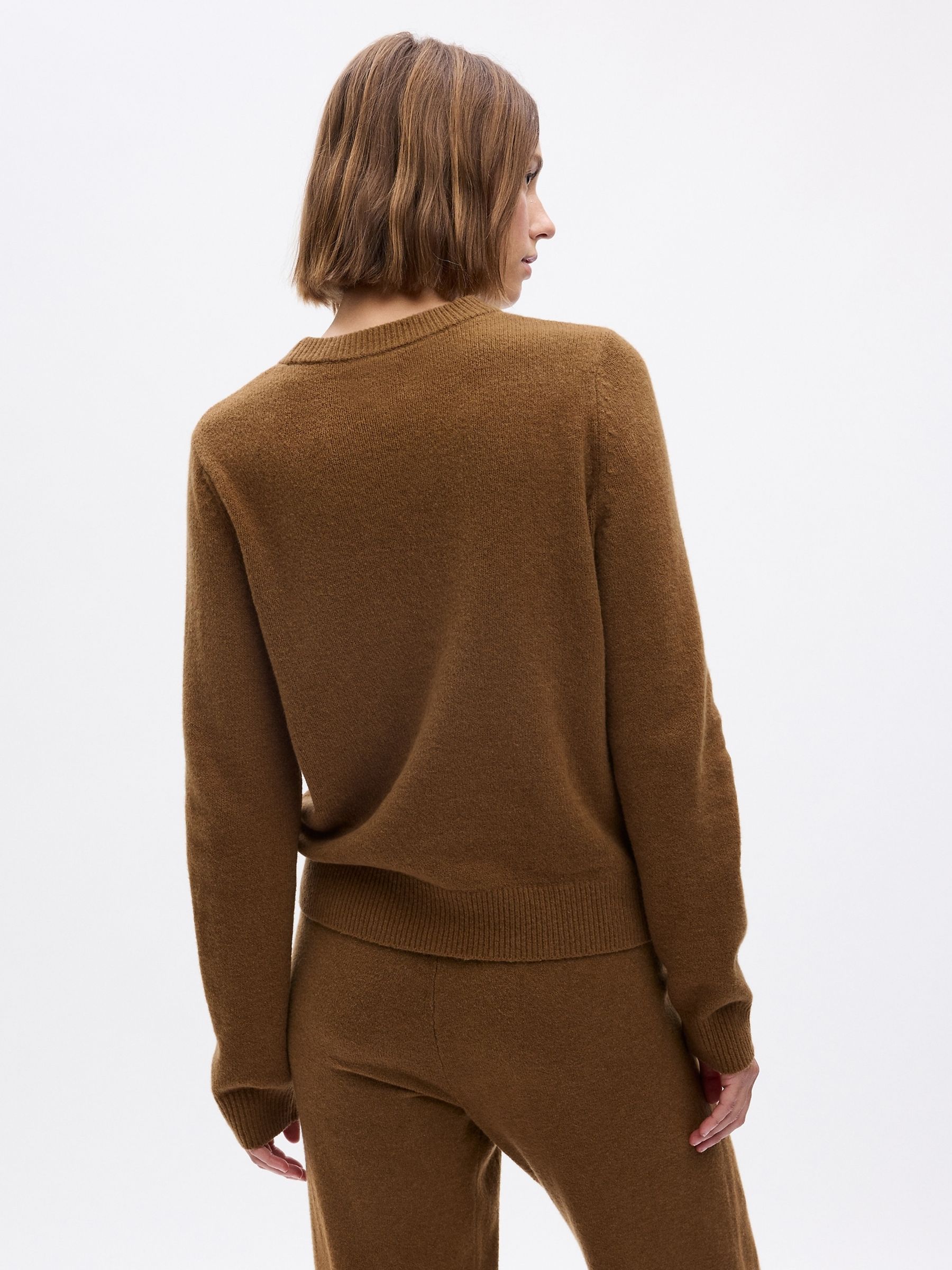Brown CashSoft Cotton Mix Crew Neck Jumper - Image 2 of 4