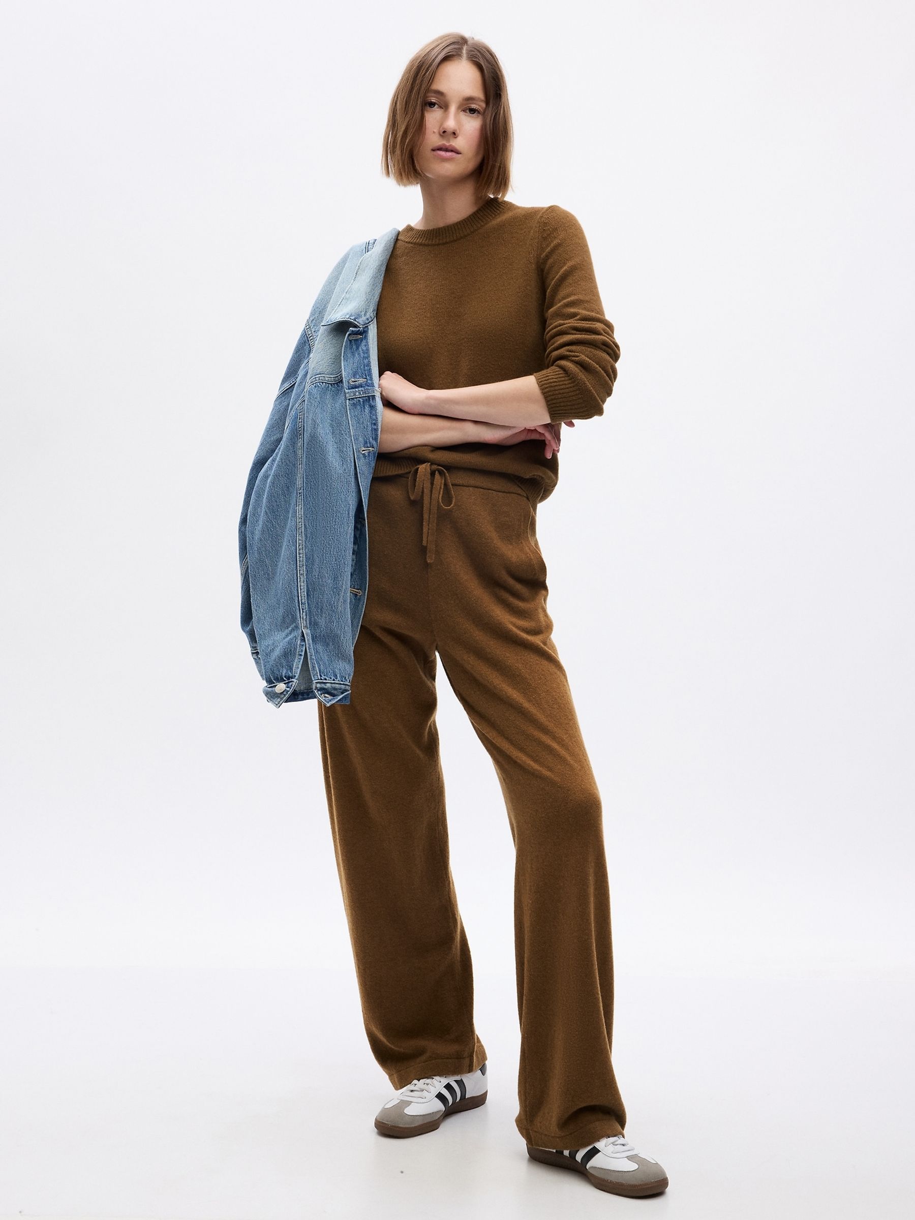 Brown CashSoft Cotton Mix Crew Neck Jumper - Image 3 of 4