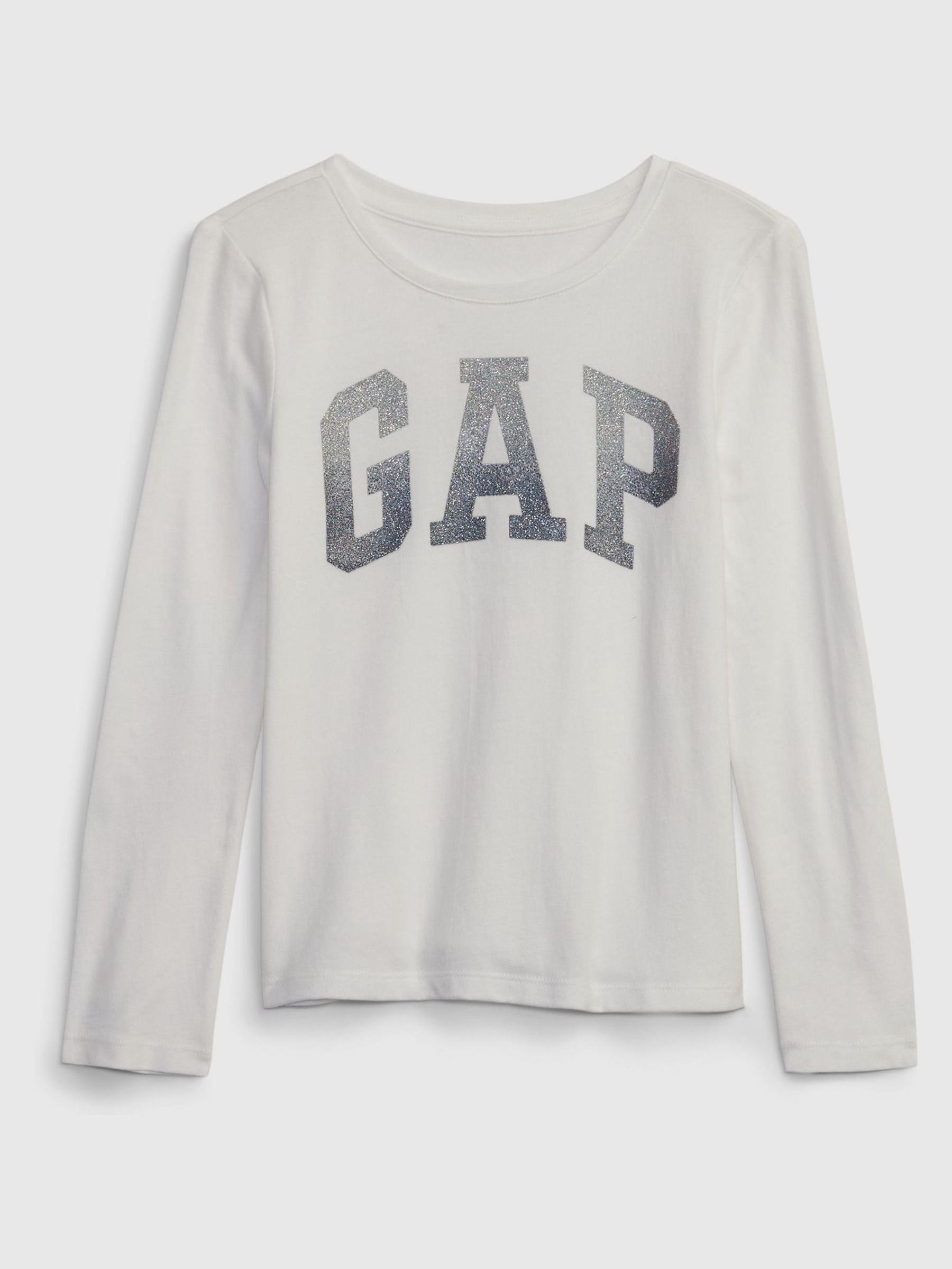 White Metallic Logo Long Sleeve Crew Neck T-Shirt (4-13yrs) - Image 1 of 2