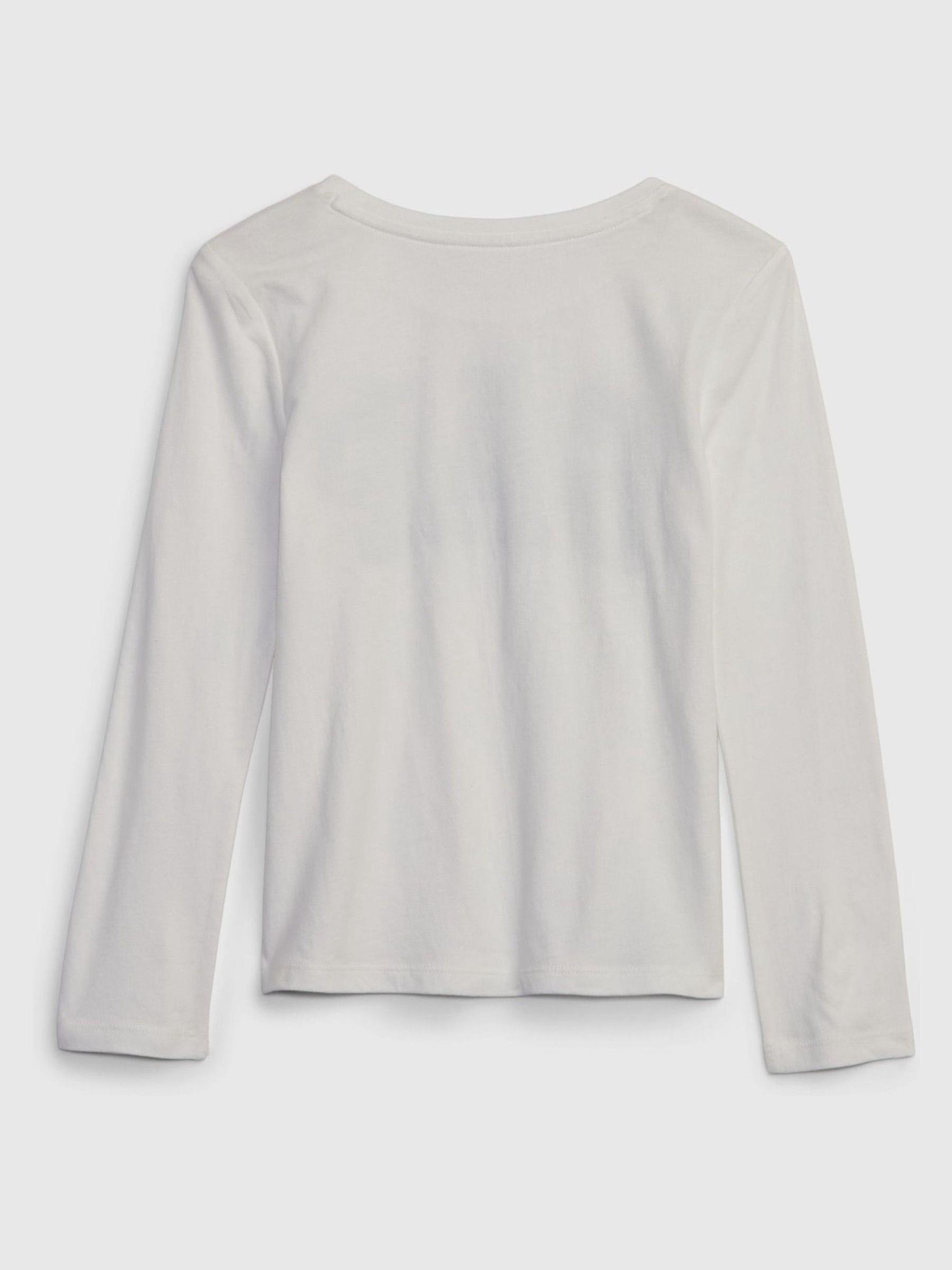 White Metallic Logo Long Sleeve Crew Neck T-Shirt (4-13yrs) - Image 2 of 2