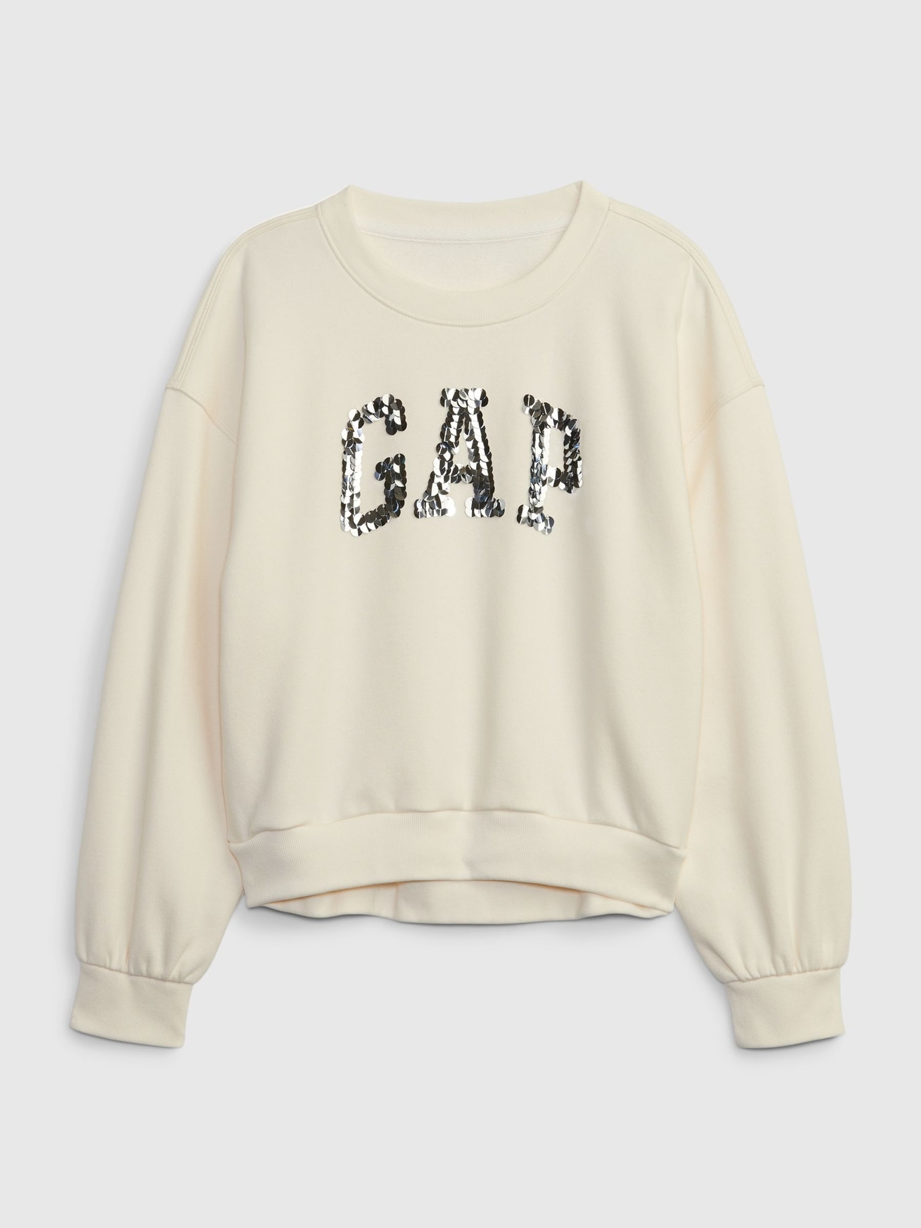 Cream Sequin Arch Logo Sweatshirt (4-13yrs) - Image 1 of 3