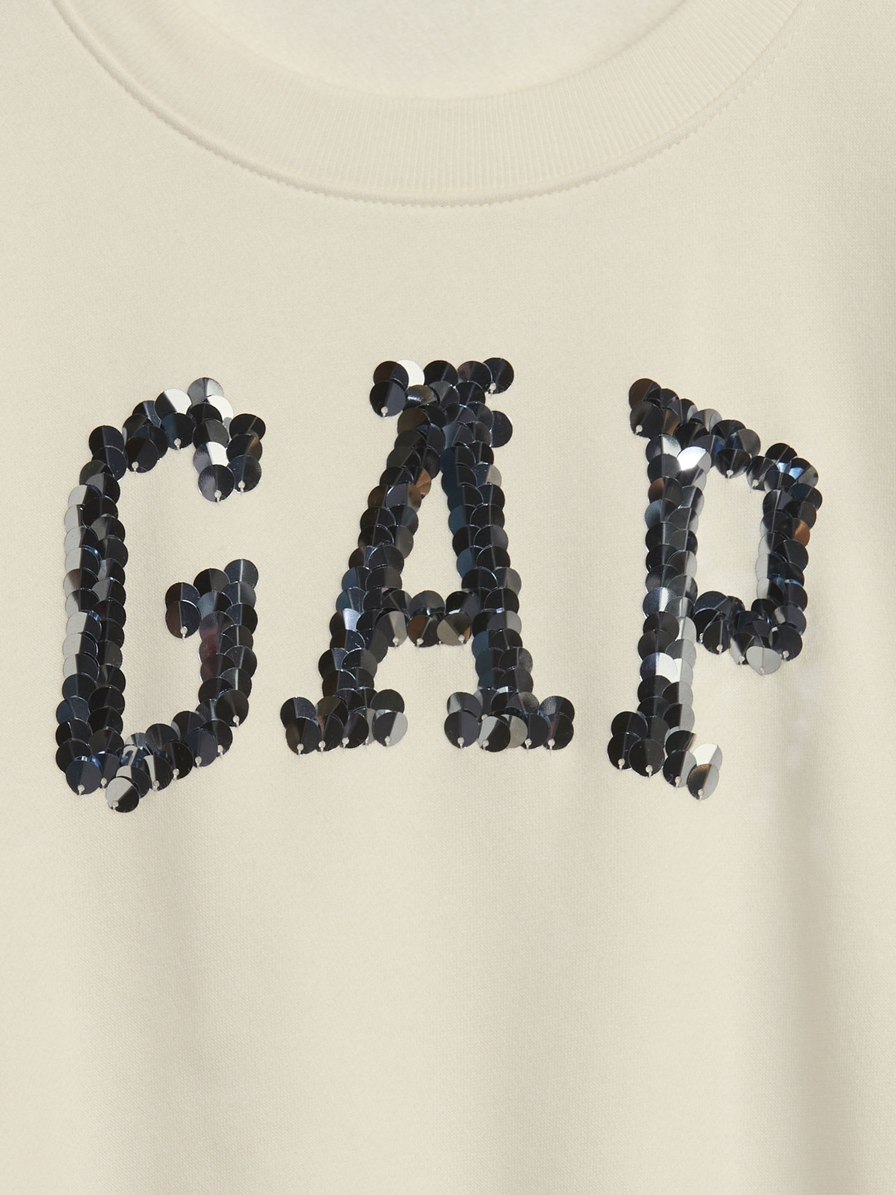 Cream Sequin Arch Logo Sweatshirt (4-13yrs) - Image 3 of 3