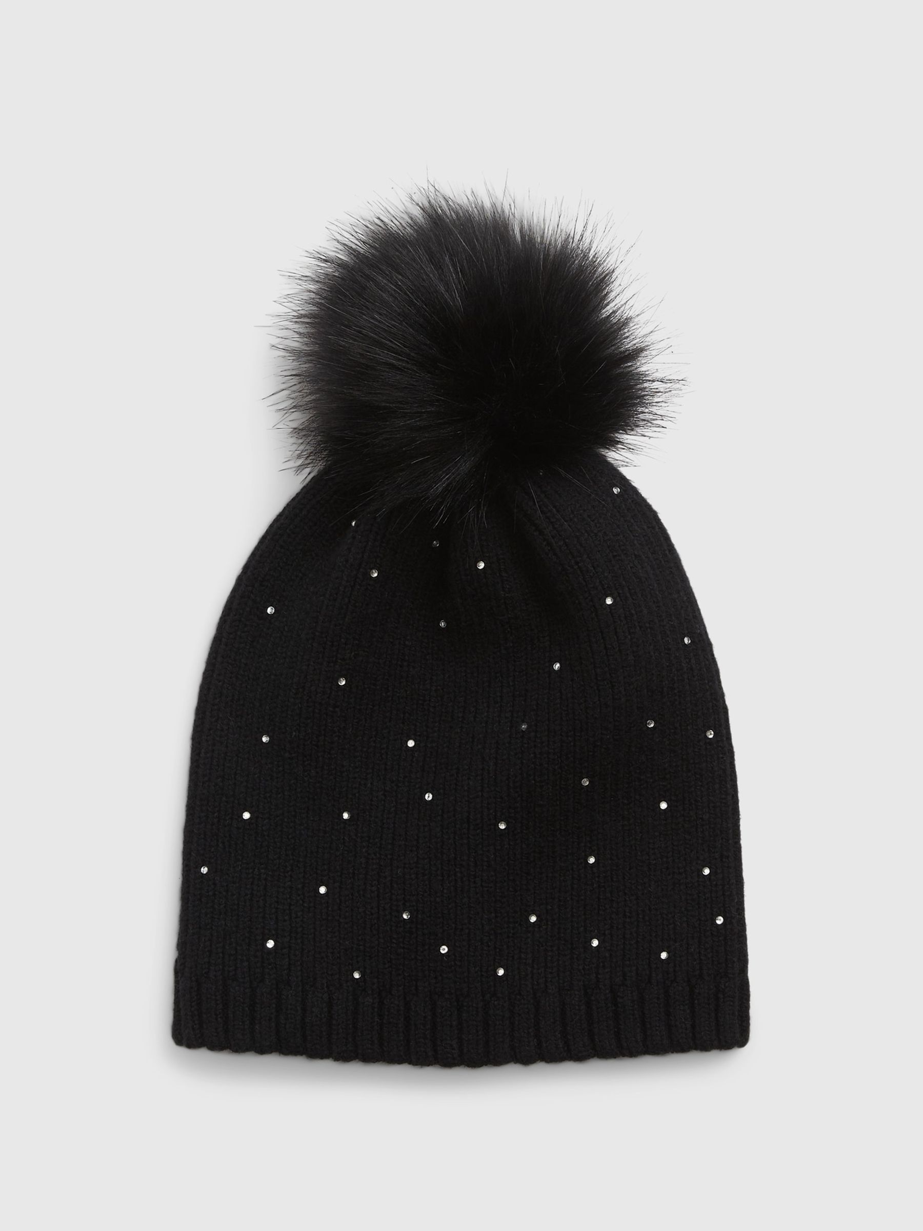 Black Kids CashSoft Fluffy Pom Beanie - Image 1 of 1