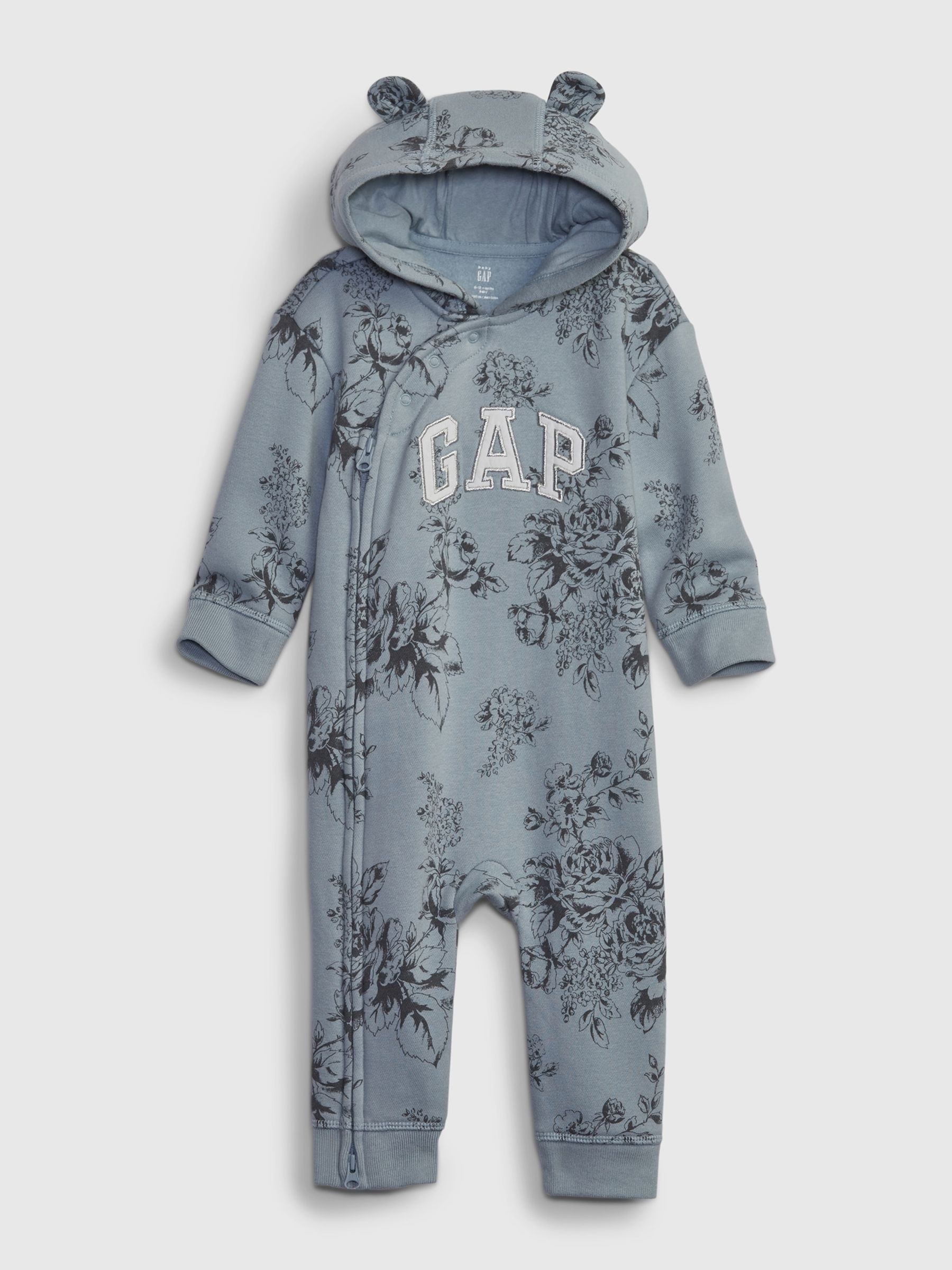 Blue Arch Logo Long Sleeve Hooded Sleepsuit (Newborn - 24mths) - Image 1 of 2
