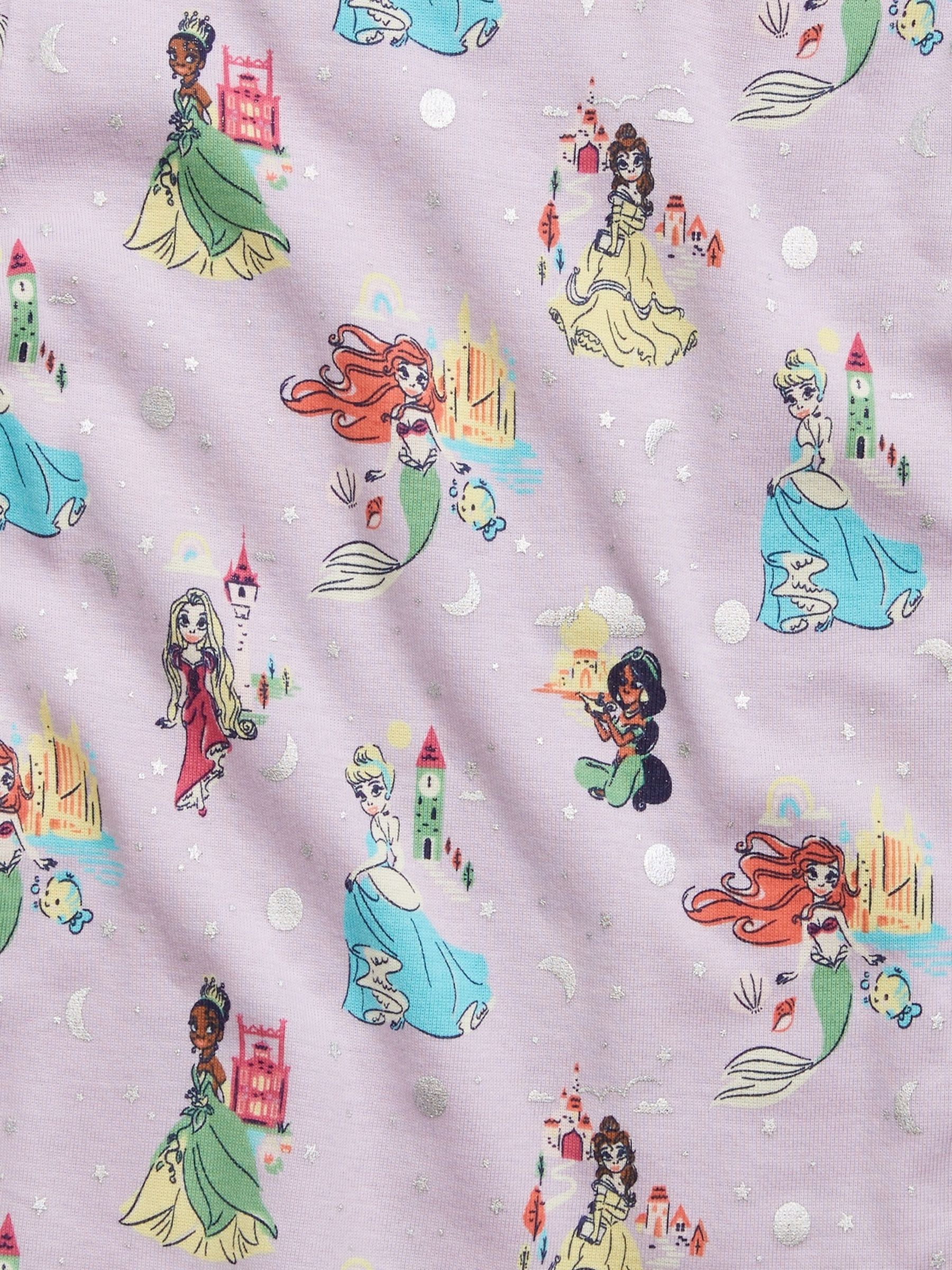 Purple Disney Organic Cotton Princess Pyjama Set (12mths-5yrs) - Image 2 of 2