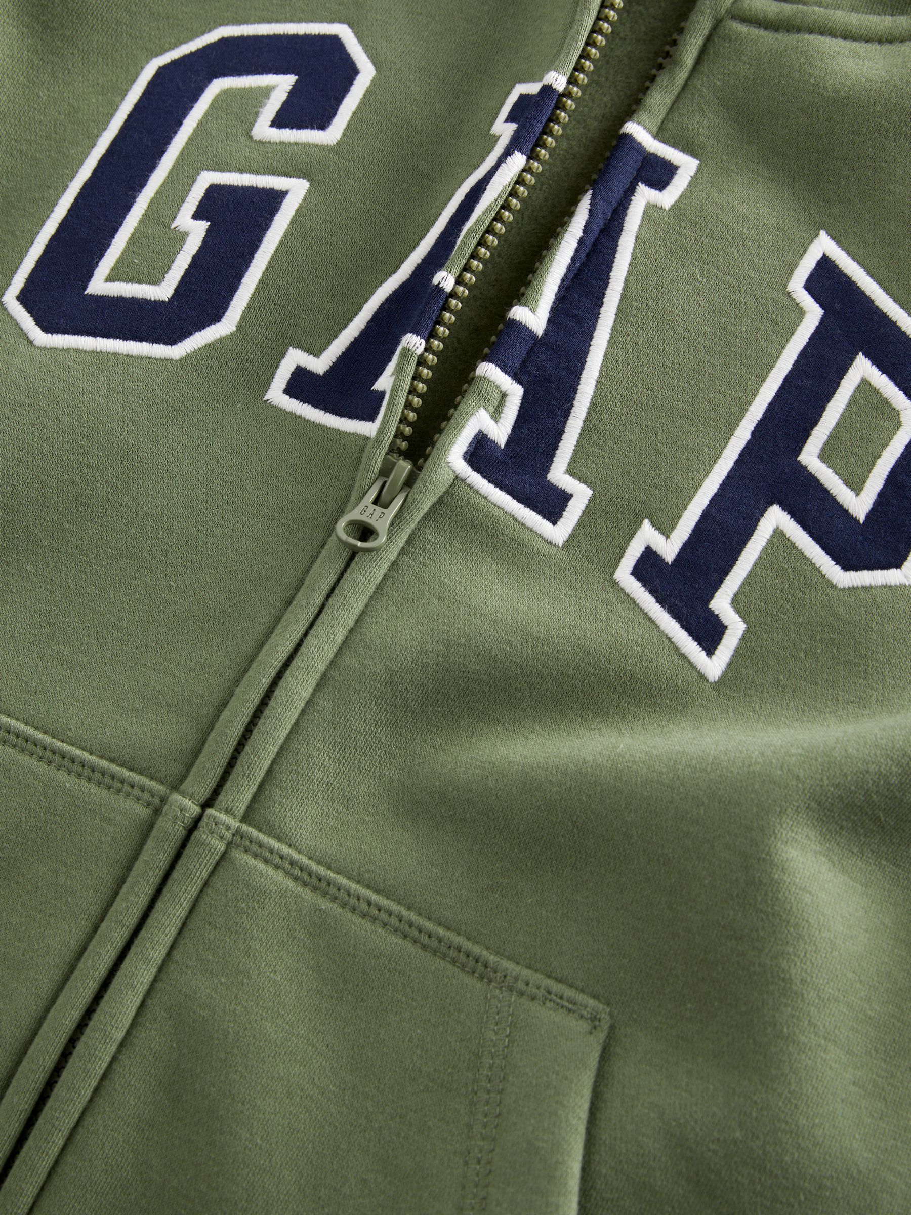 Khaki Green Logo Fleece Lined Zip Through Hoodie (4-13yrs) - Image 3 of 3
