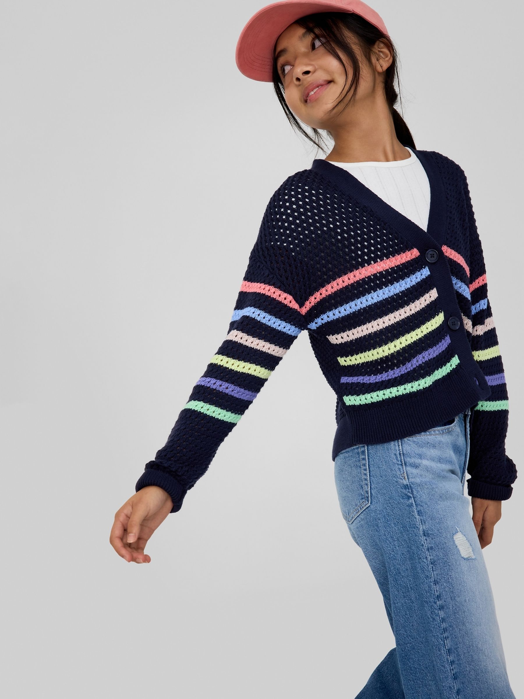 Blue Crochet Cardigan (4-13yrs) - Image 1 of 2