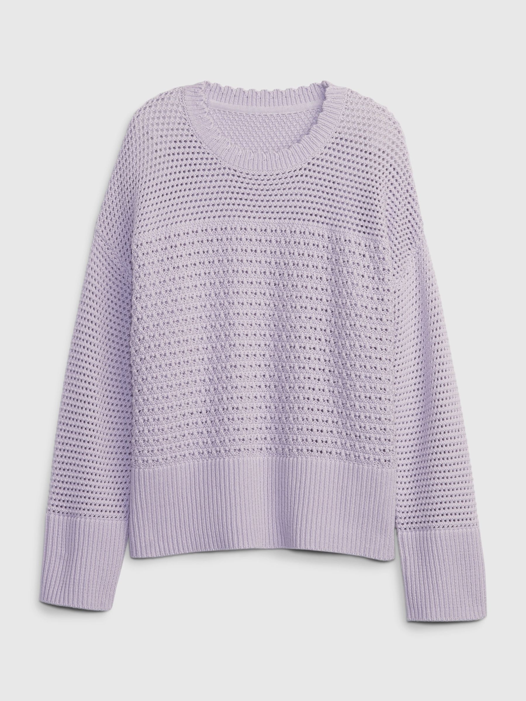 Purple Crochet Long Sleeve Jumper (4-13yrs) - Image 2 of 3