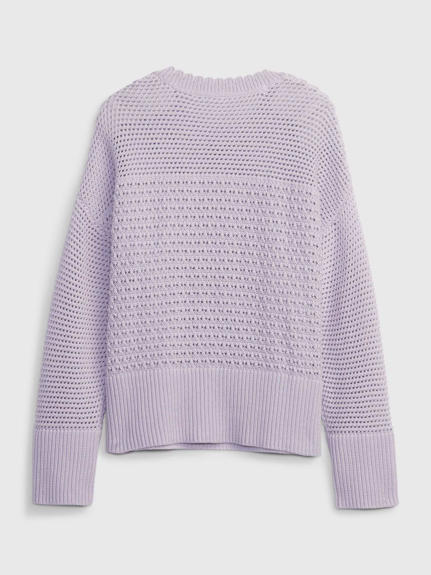 Purple Crochet Long Sleeve Jumper (4-13yrs) - Image 3 of 3