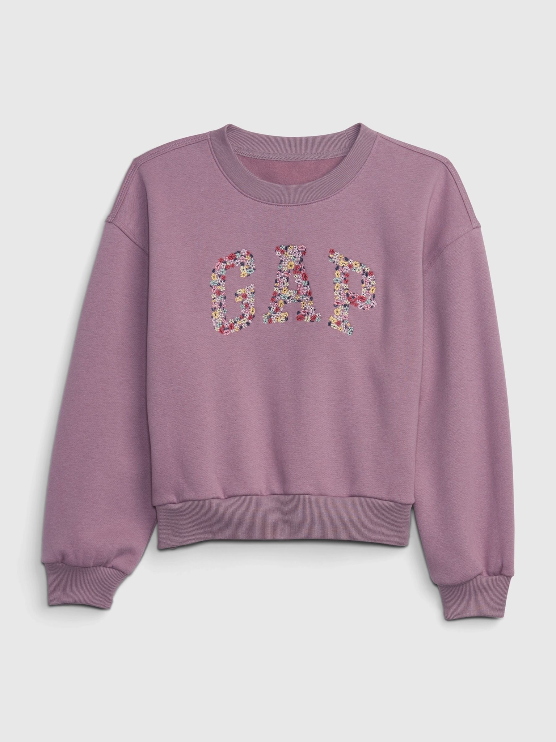 Purple Floral Logo Crew Neck Sweatshirt (4-13yrs) - Image 1 of 1