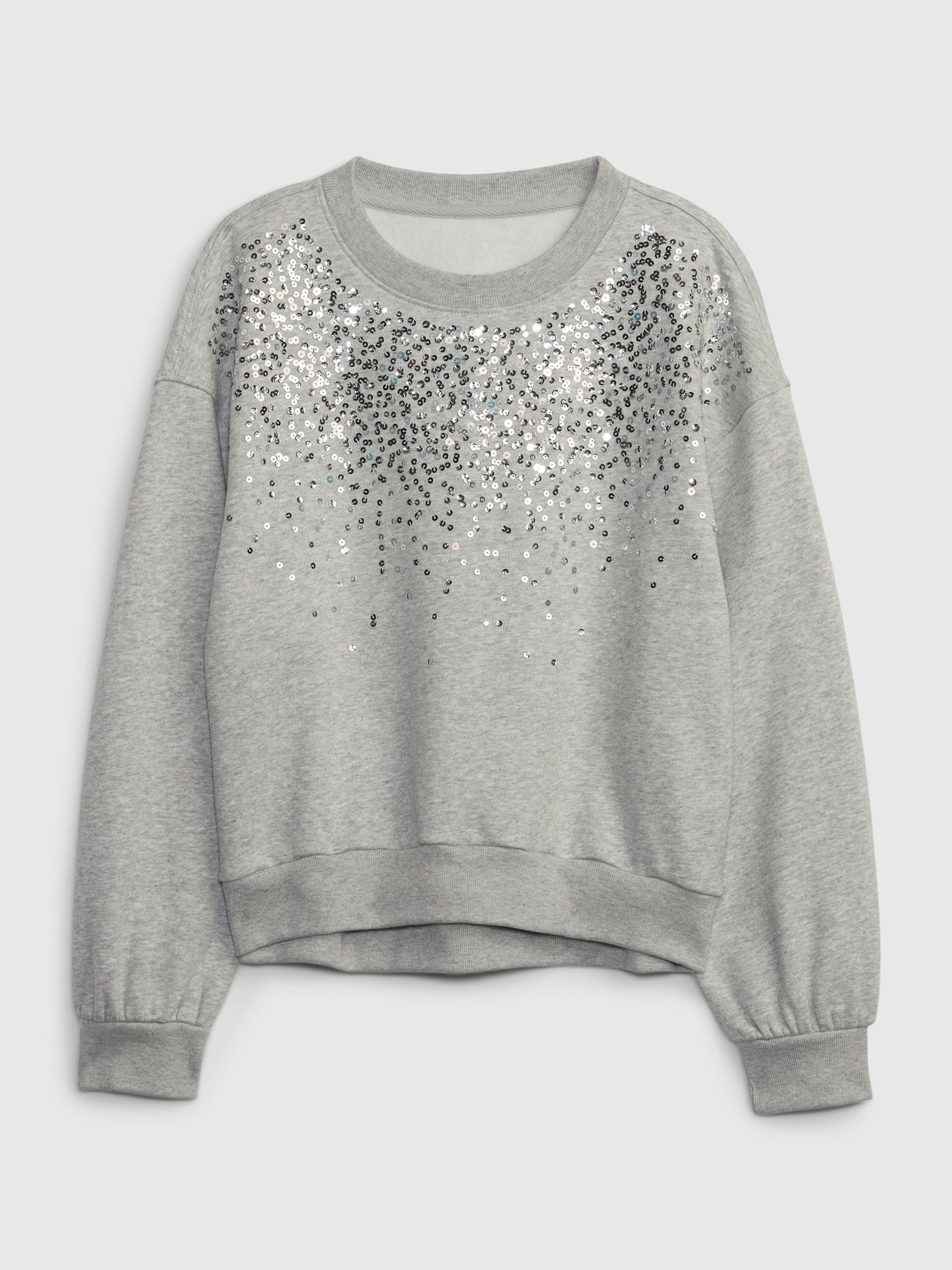Grey Sequin Crew Neck Long Sleeve Sweatshirt (4-13yrs) - Image 1 of 1