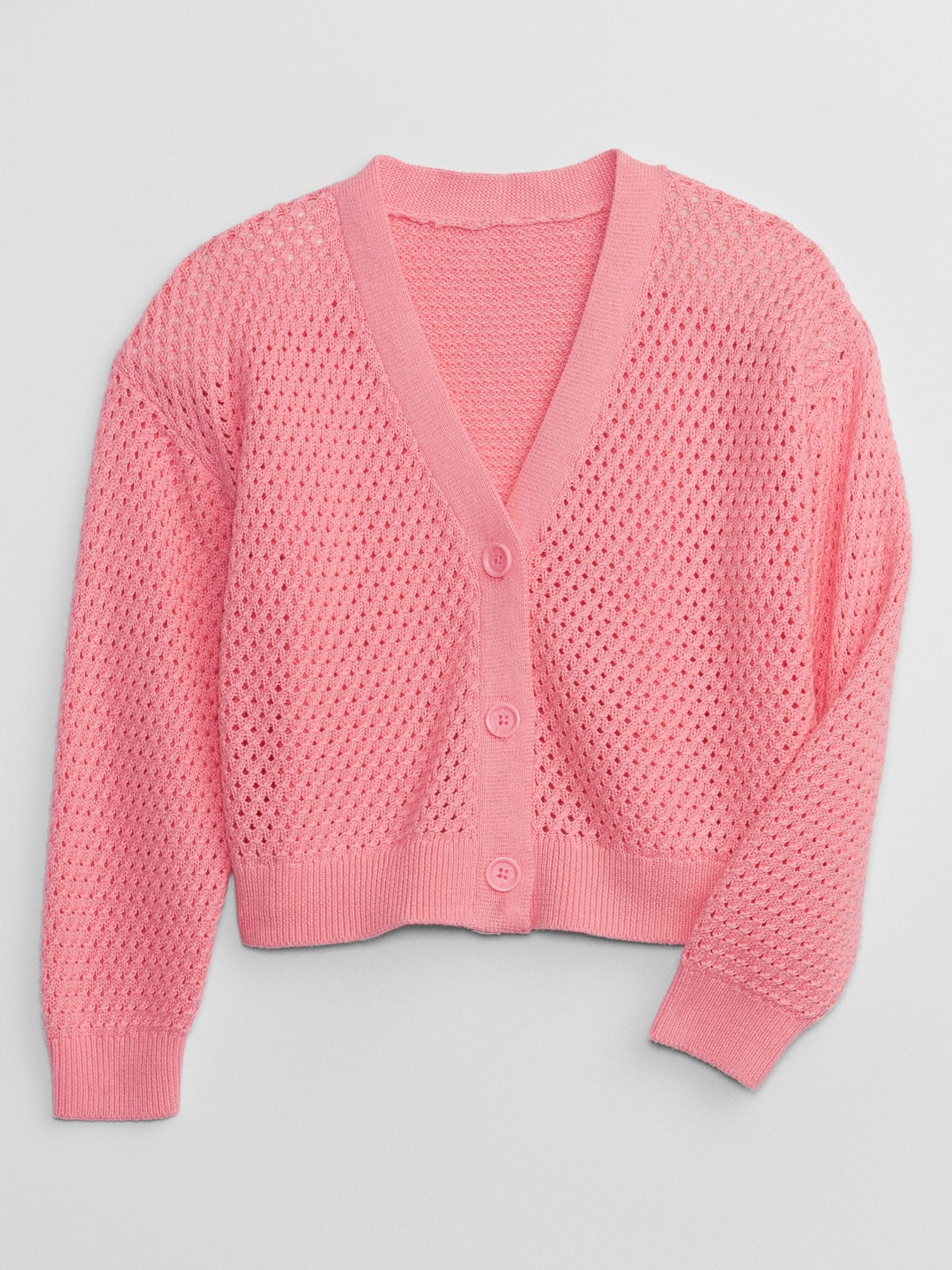 Pink Crochet Cardigan (4-13yrs) - Image 1 of 1