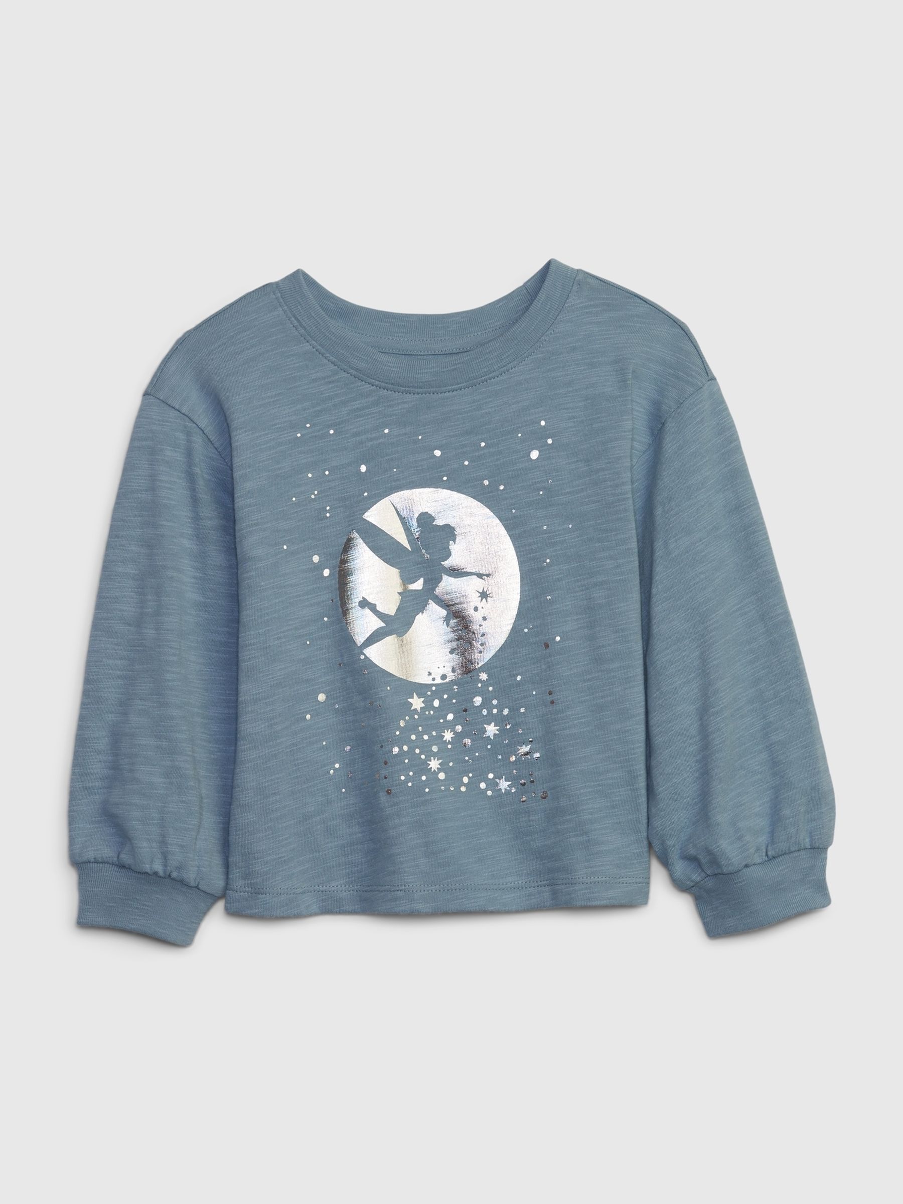 Blue Metallic Disney Graphic Long Sleeve Crew Neck T-Shirt (12mths-5yrs) - Image 1 of 3
