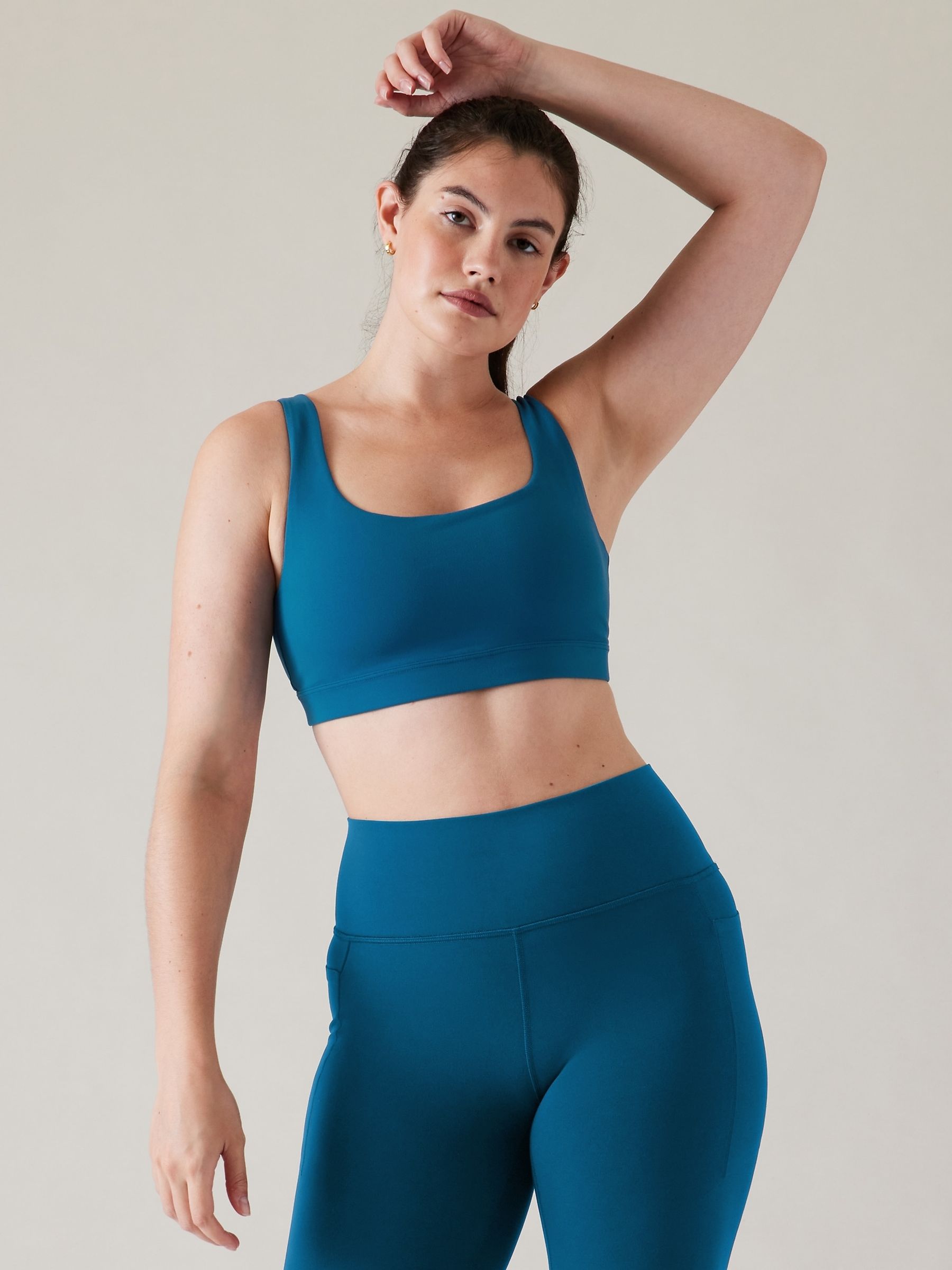 Athleta Blue A-C Cup Strappy Back Low Impact Sports Bra - Image 3 of 5