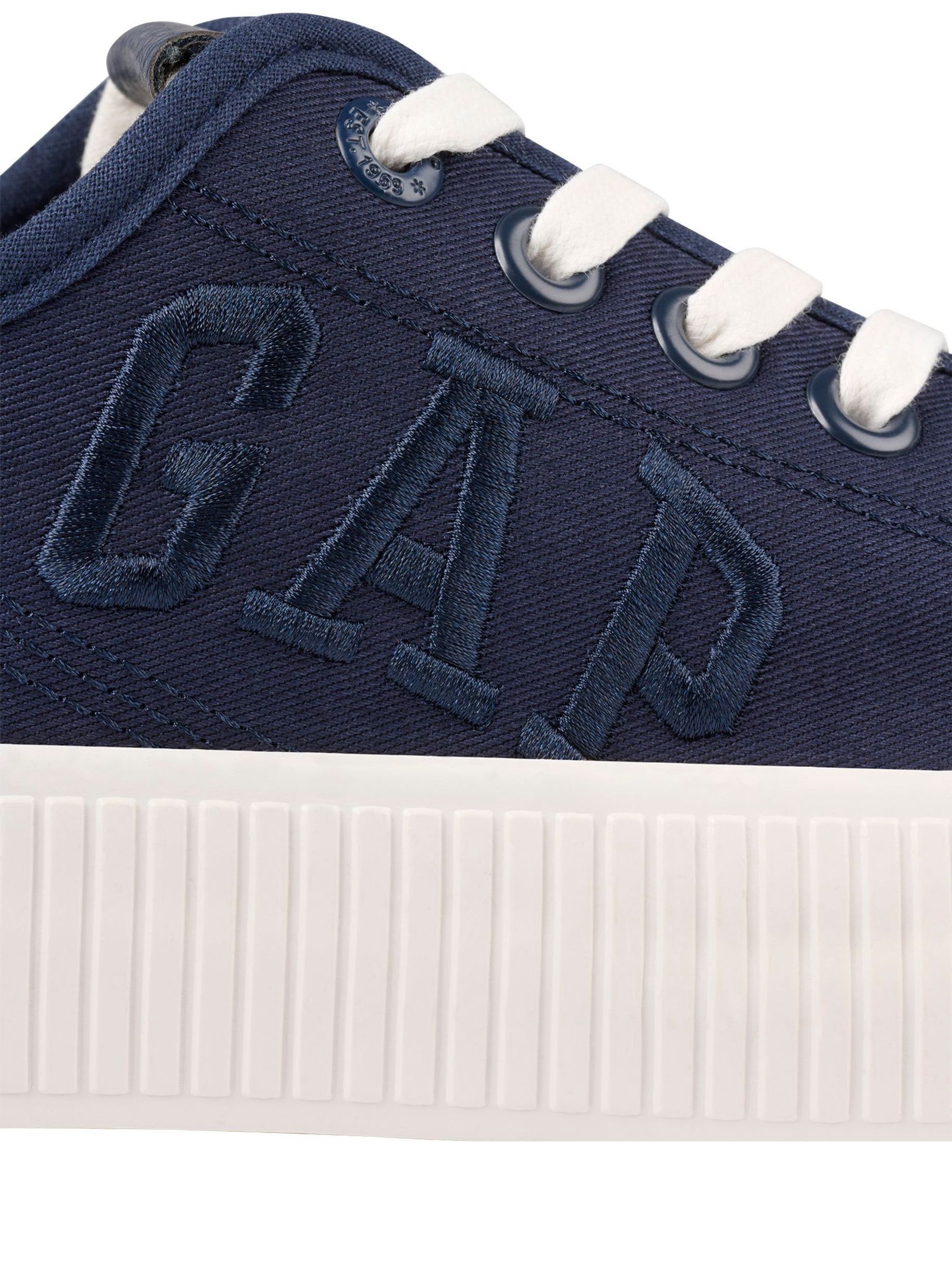 Navy Blue Jackson Low Top Canvas Platform Trainers - Image 4 of 5