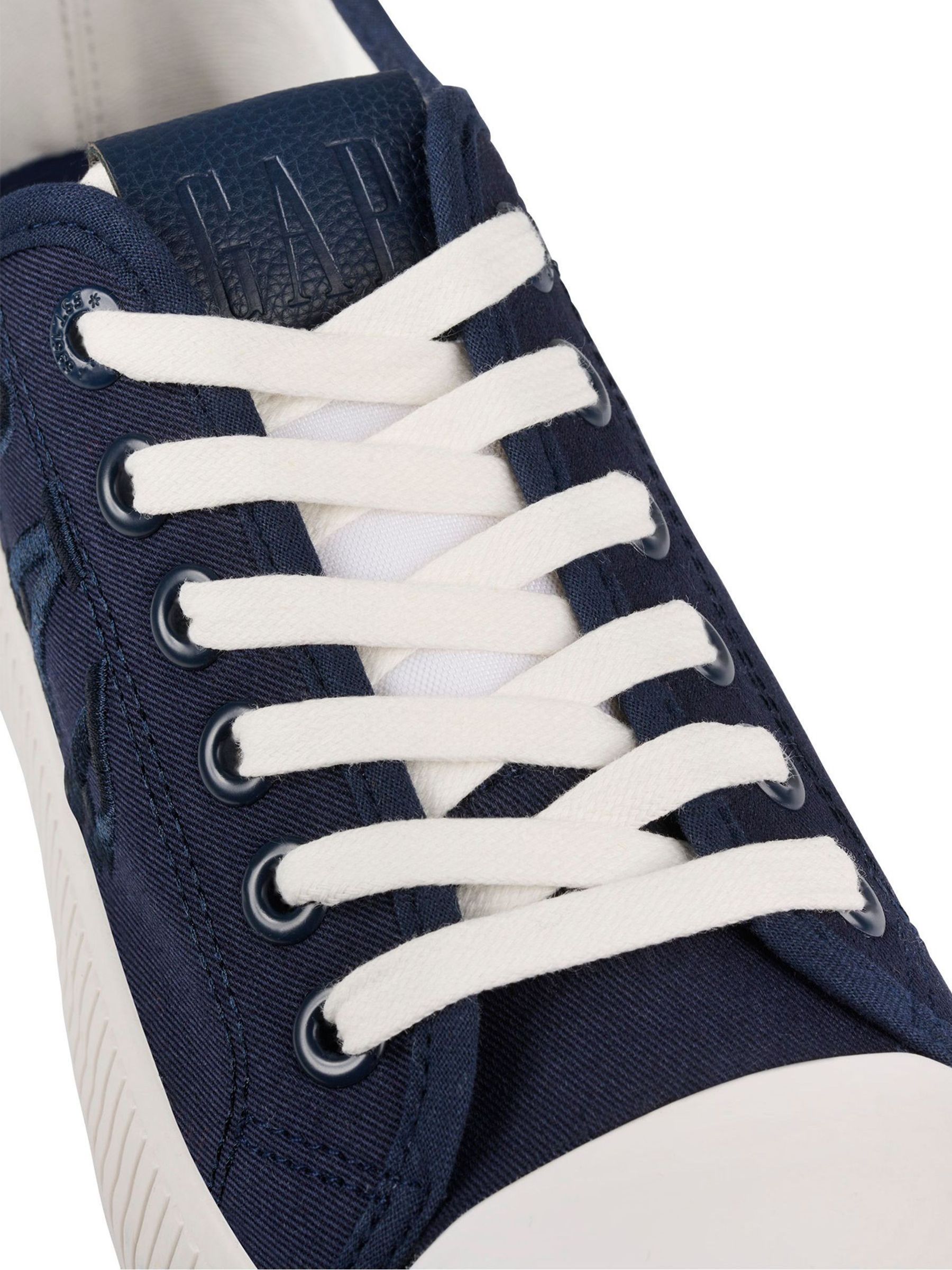 Navy Blue Jackson Low Top Canvas Platform Trainers - Image 5 of 5