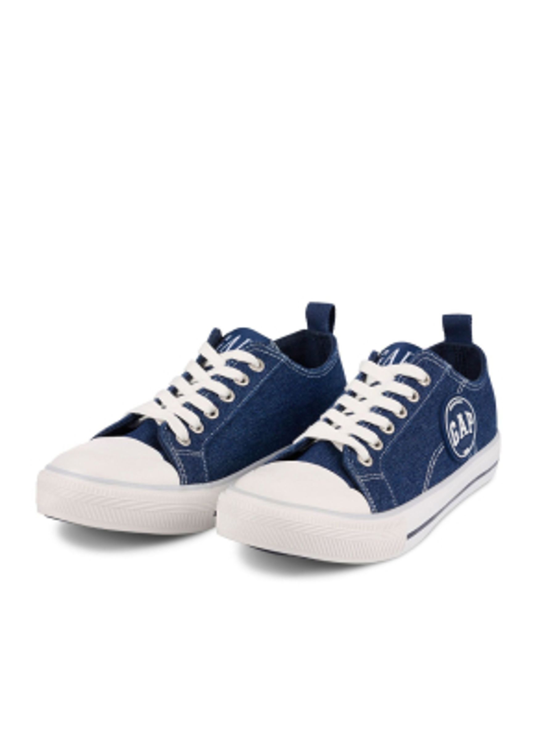 Navy Blue Houston Low Top Canvas Trainers - Image 1 of 5