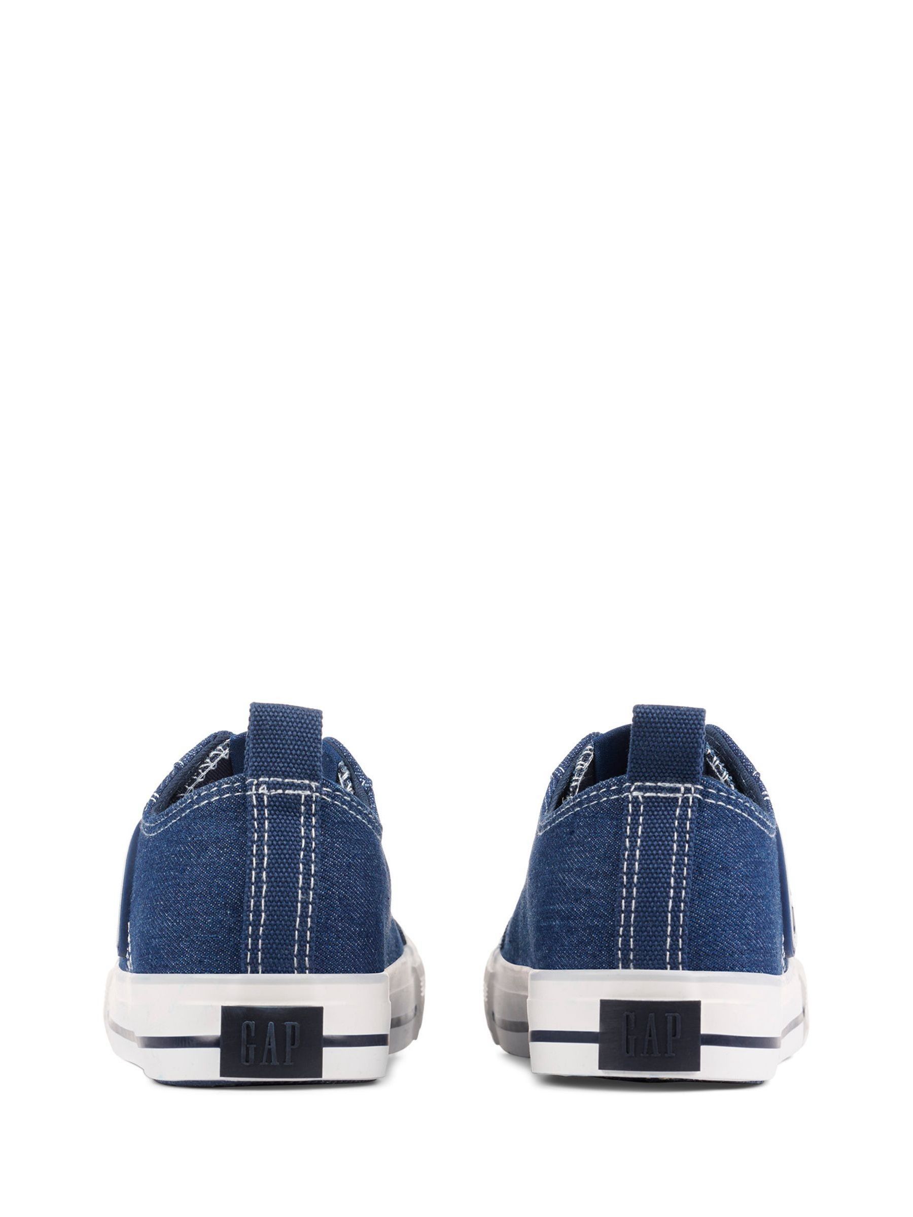 Navy Blue Houston Low Top Canvas Trainers - Image 3 of 5