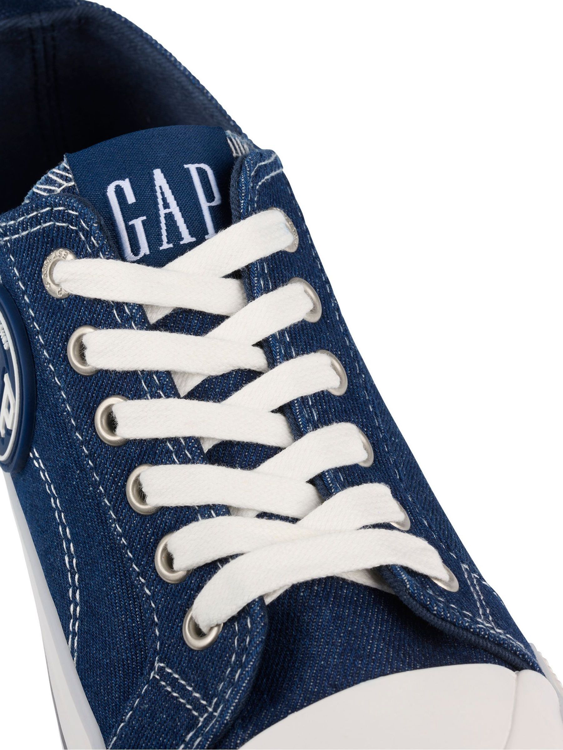 Navy Blue Houston Low Top Canvas Trainers - Image 5 of 5