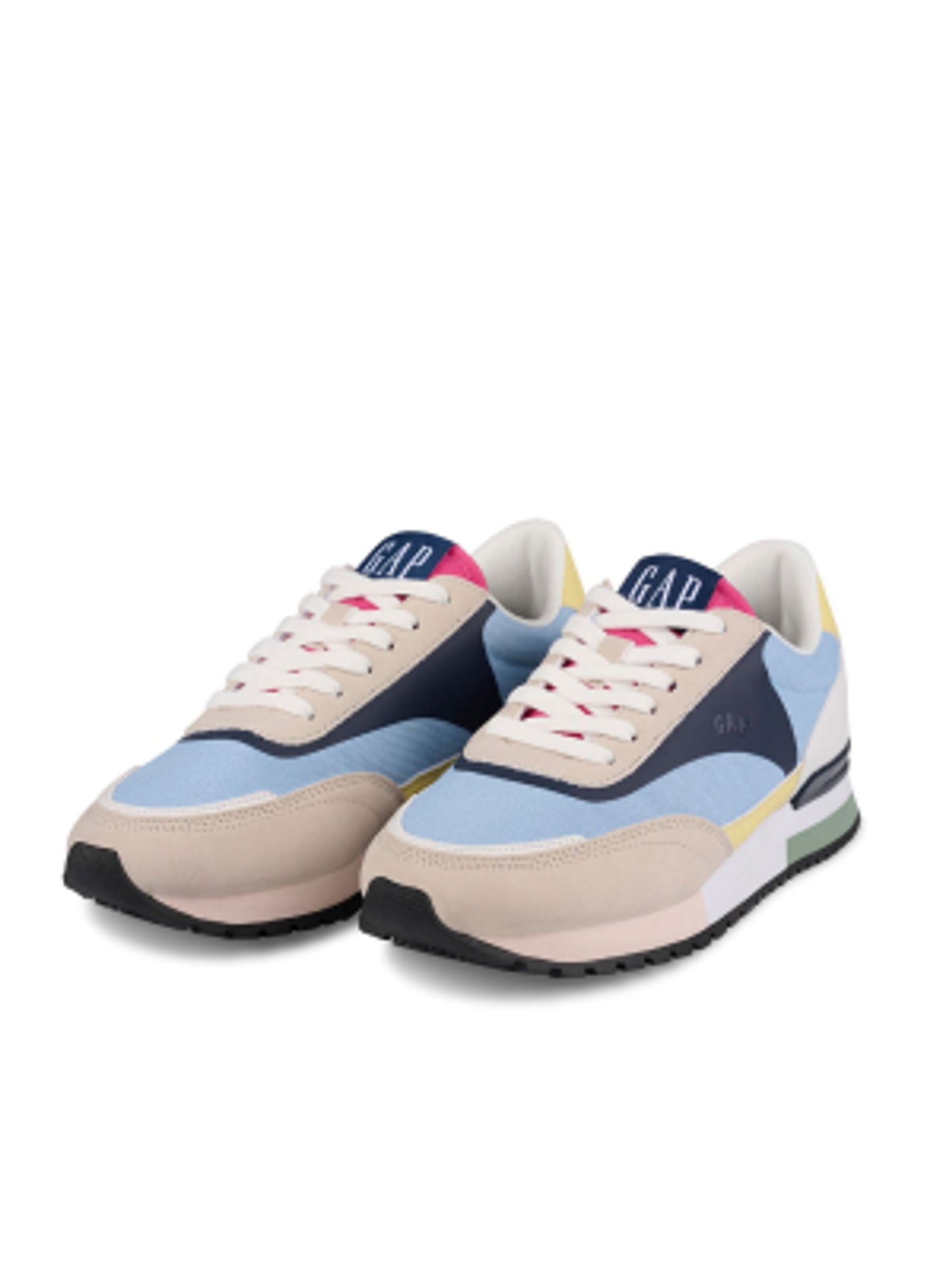 Blue and Neutral Colourblock New York Low Top Trainers - Image 1 of 5