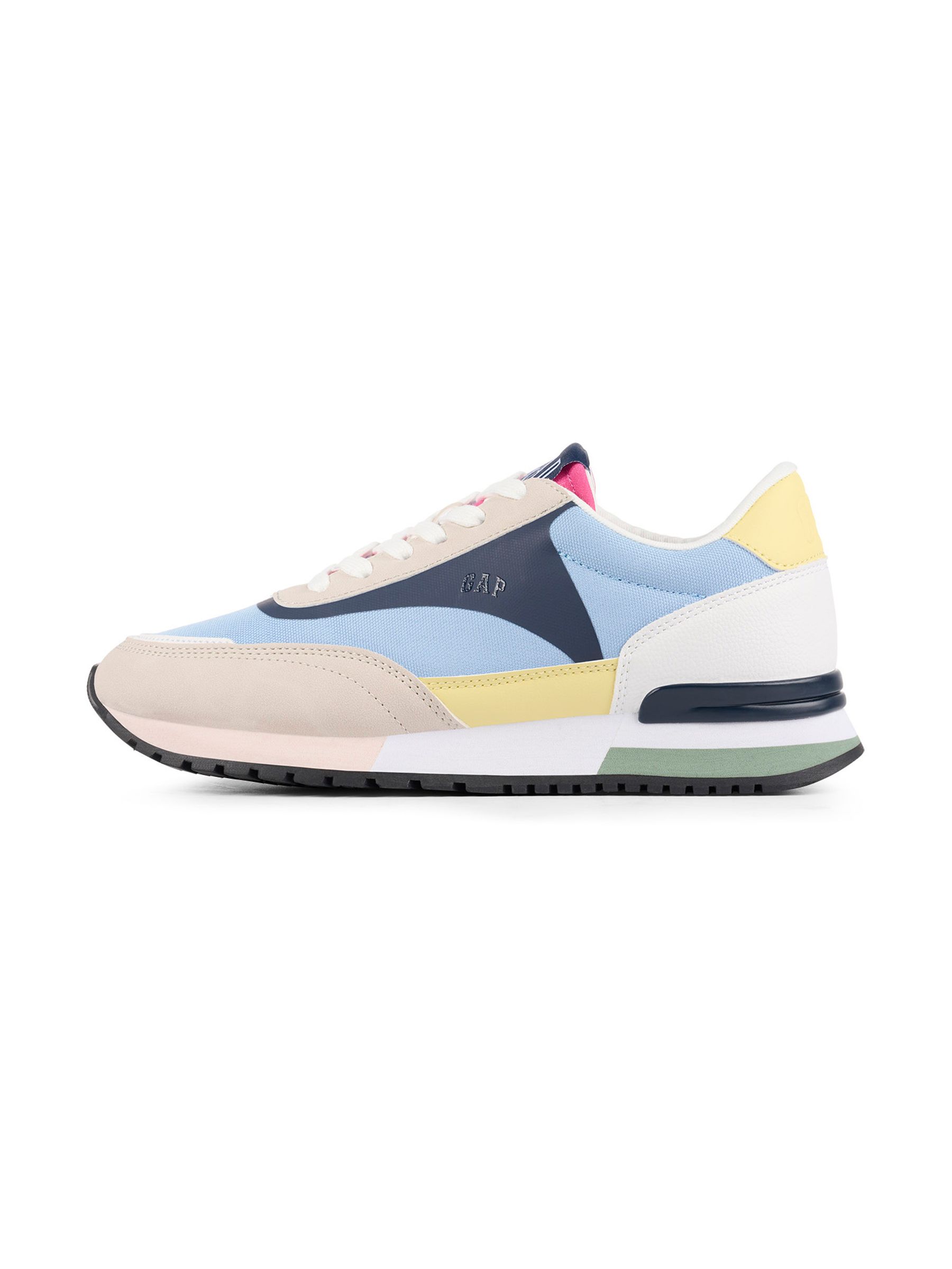 Blue and Neutral Colourblock New York Low Top Trainers - Image 2 of 5