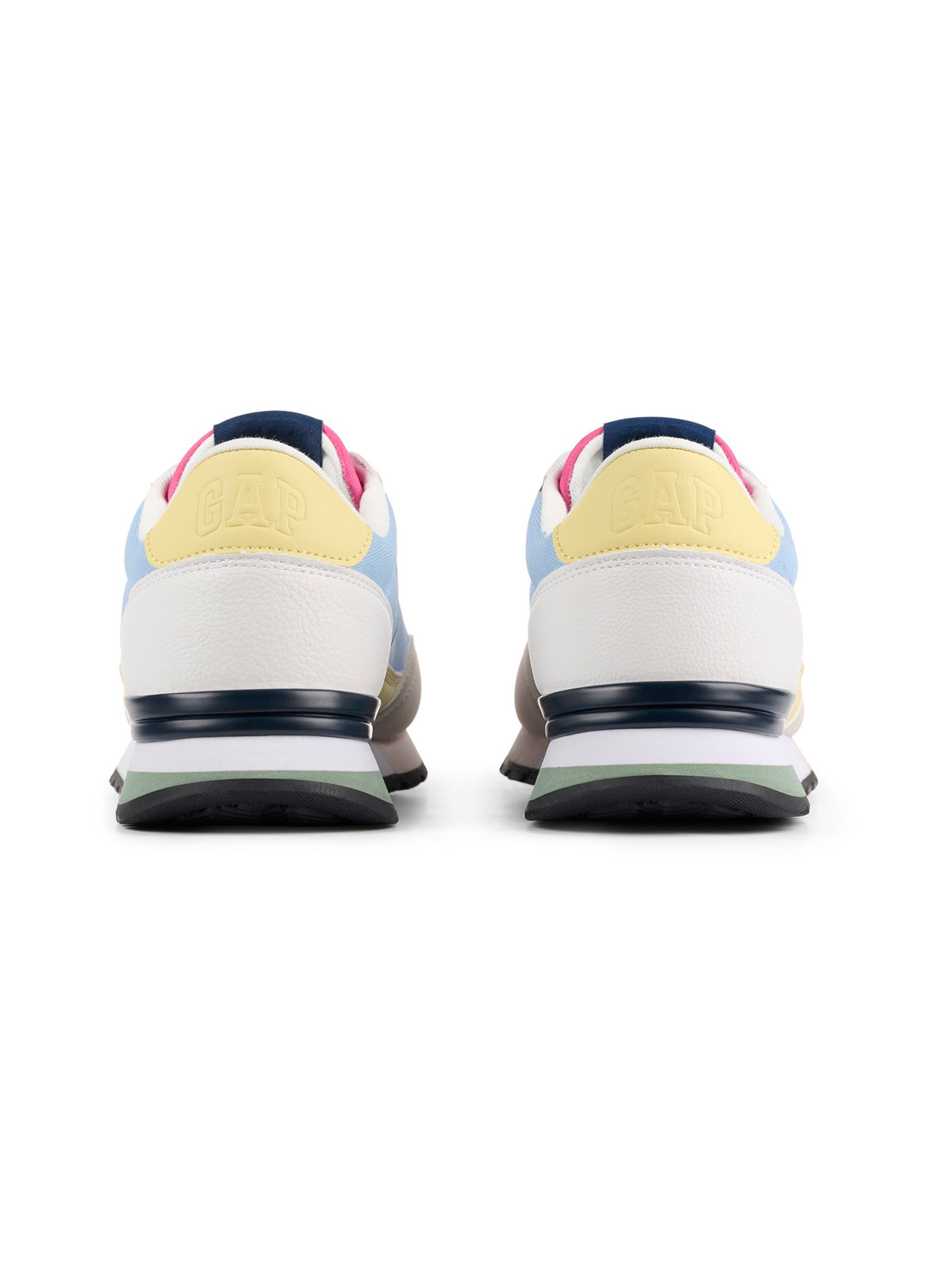 Blue and Neutral Colourblock New York Low Top Trainers - Image 3 of 5
