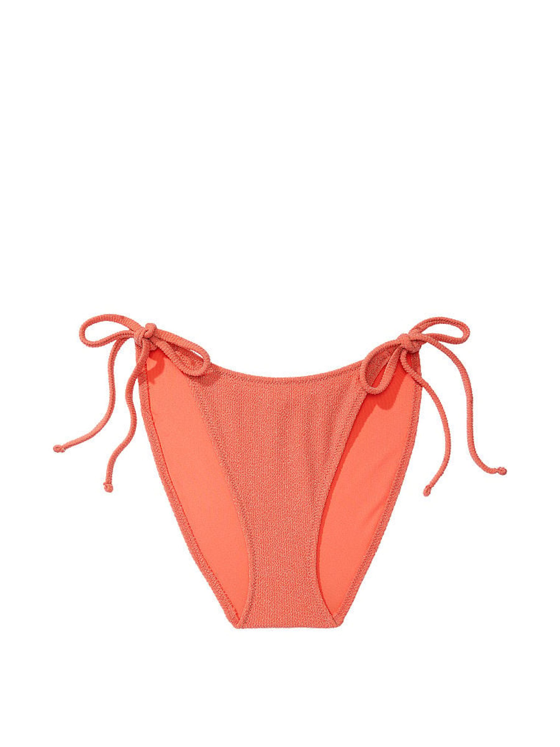 Deep Coral Orange Tie Side Bikini Bottom - Image 3 of 3