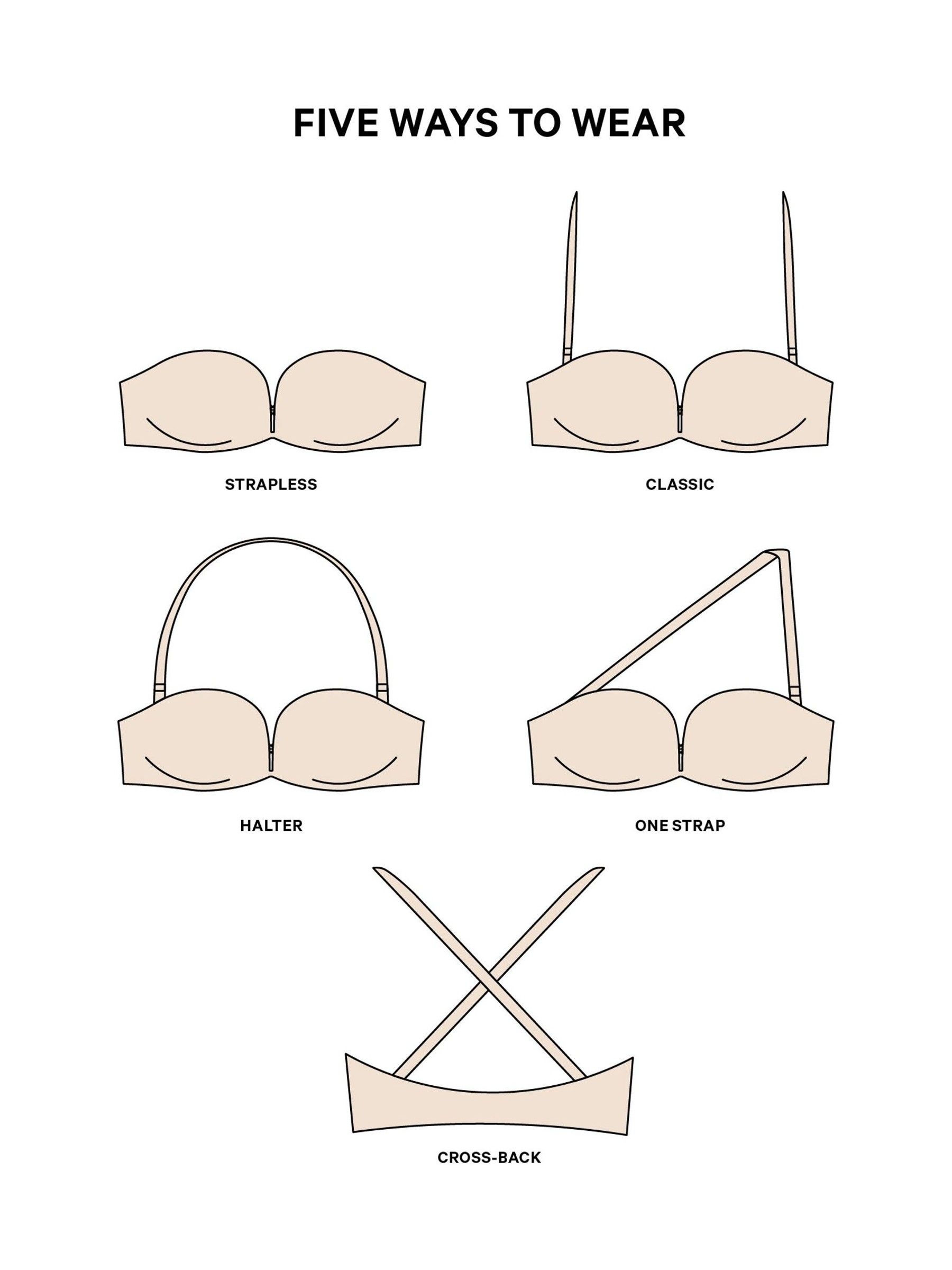 Praline Nude Add 2 Cups Push Up Multiway Bra - Image 4 of 4