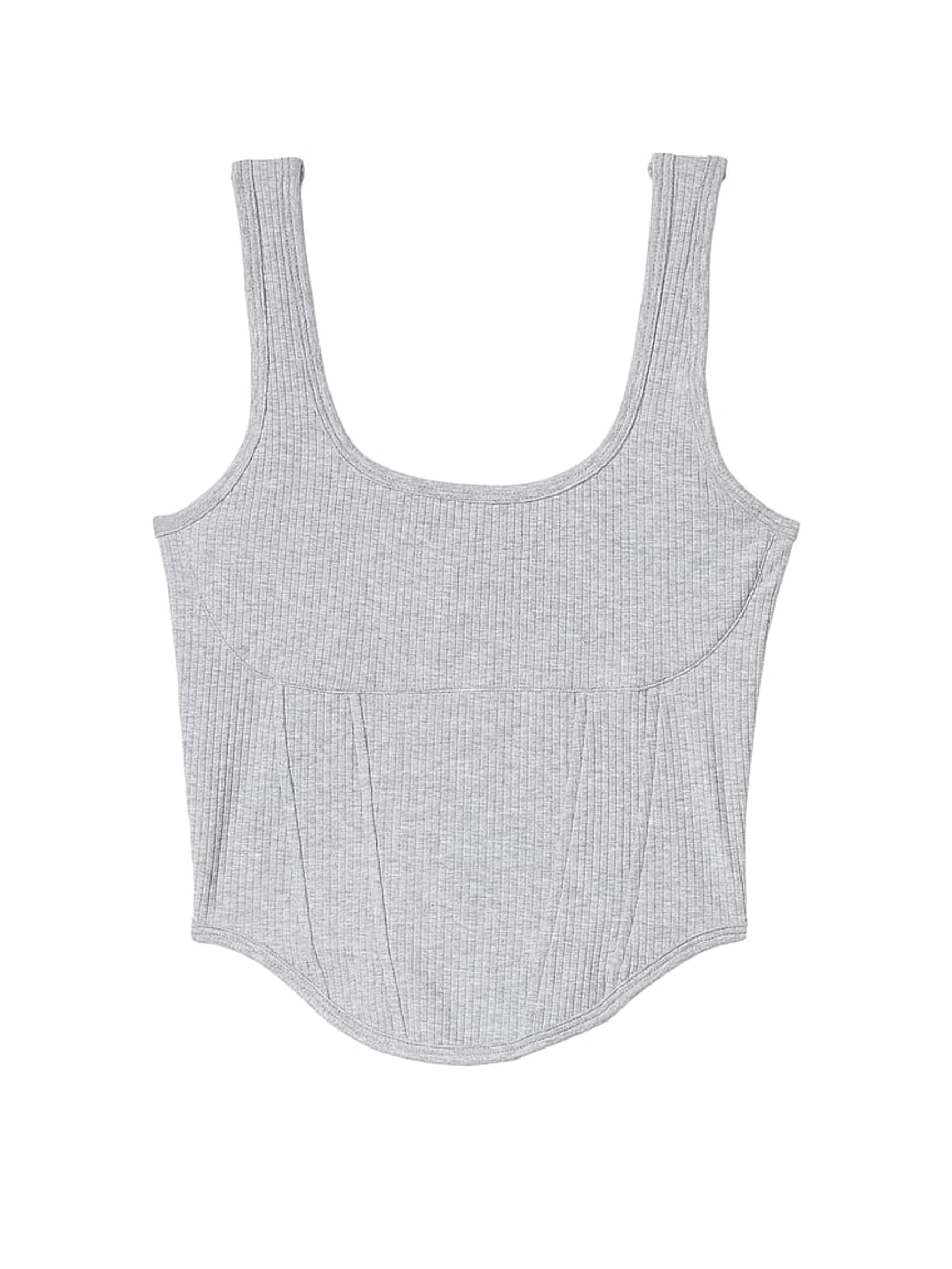 Medium Heather Grey Cotton Corset Bralette - Image 1 of 1