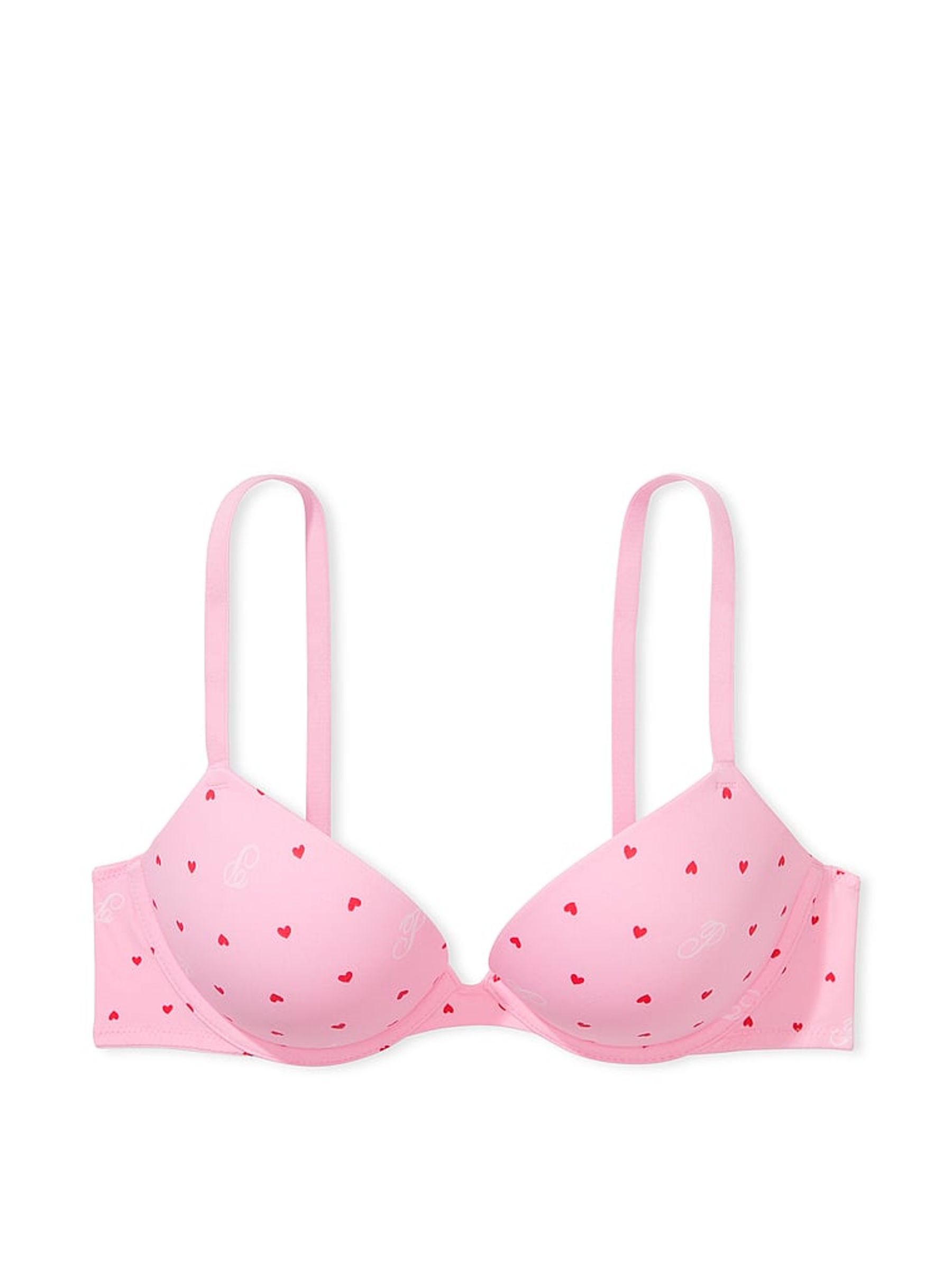 Pink Bubble Heart Script Super Push Up Bra - Image 1 of 1