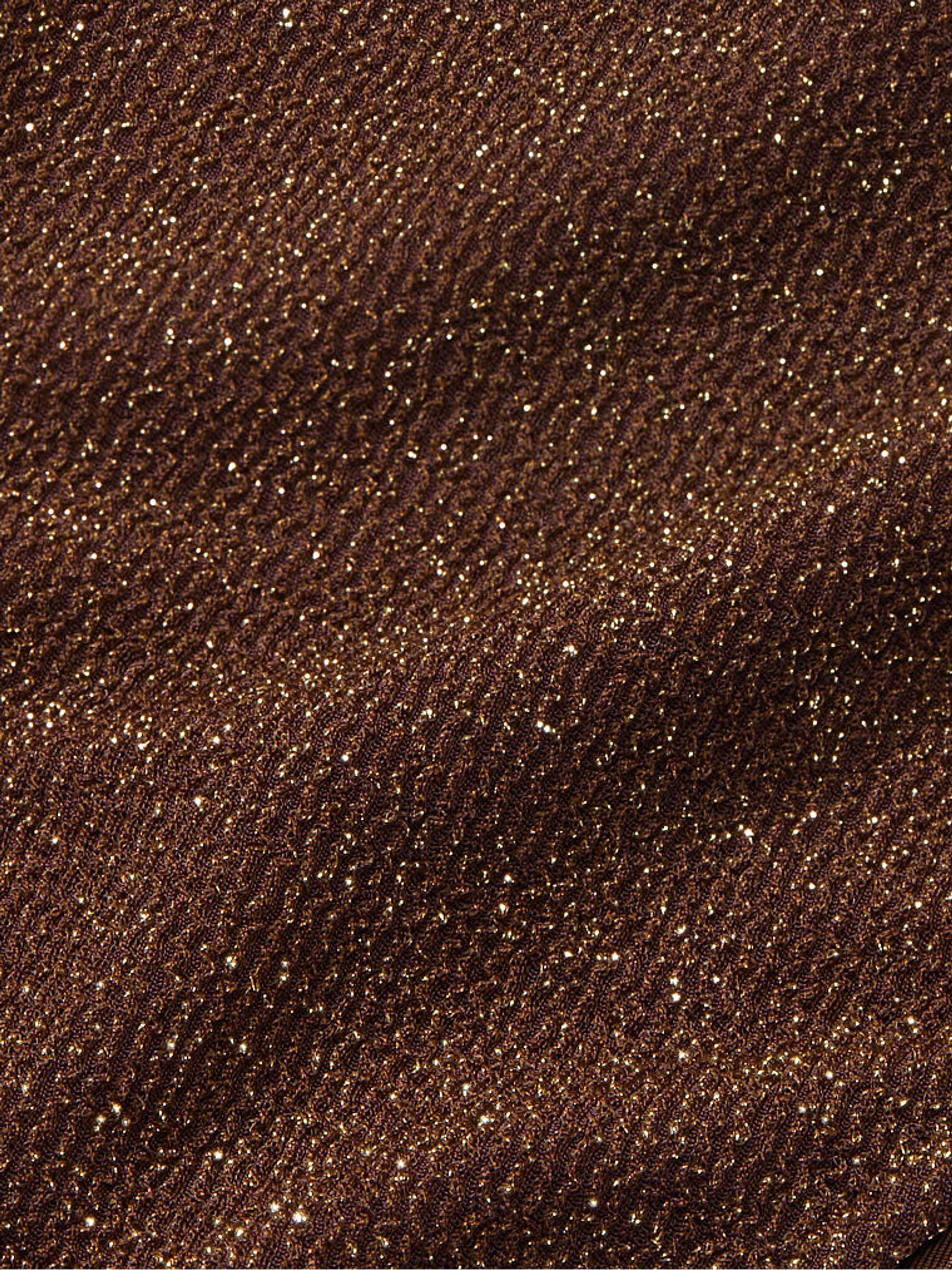 Ganache Brown Shimmer High Waisted Bikini Bottom - Image 4 of 4