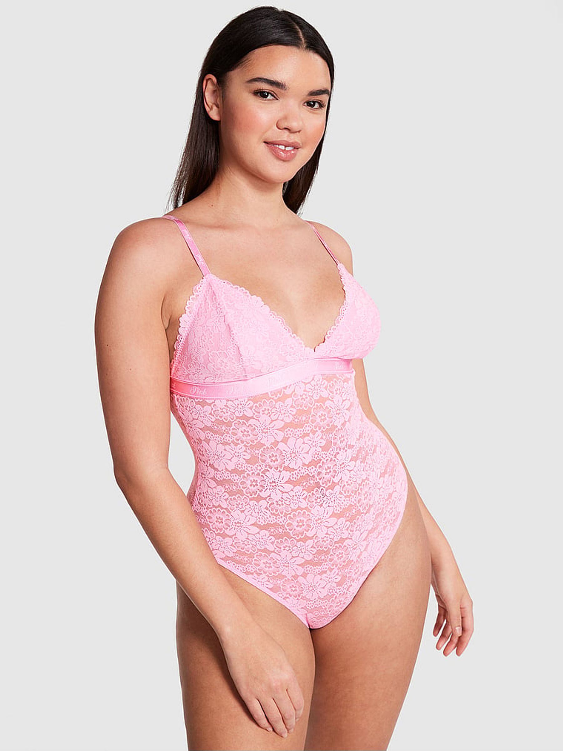Pink Bubble Infinity Lace Sleep Bodysuit - Image 1 of 1