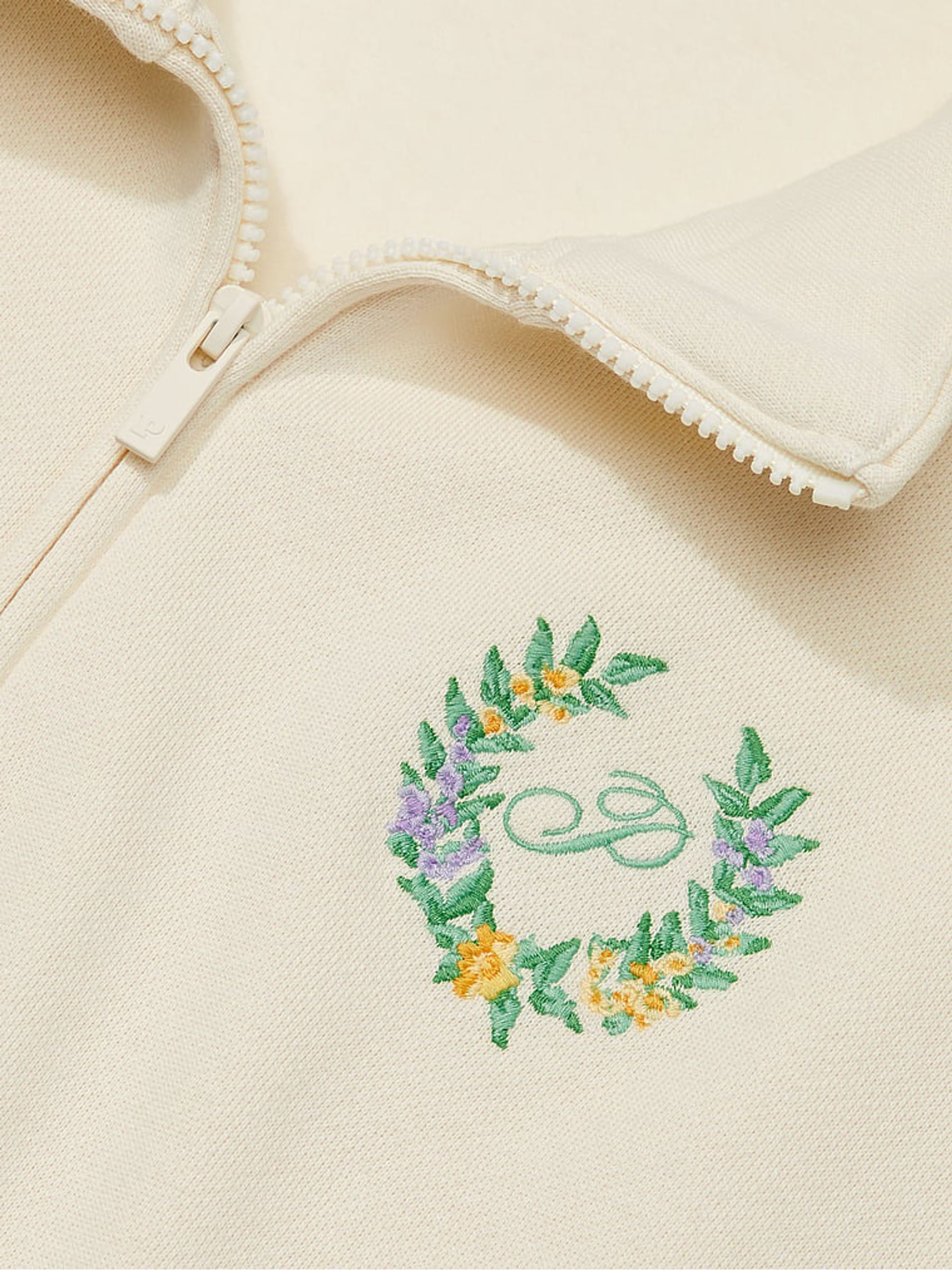 Wildflower Creamer White Fleece Full Zip Jacket - Image 3 of 4