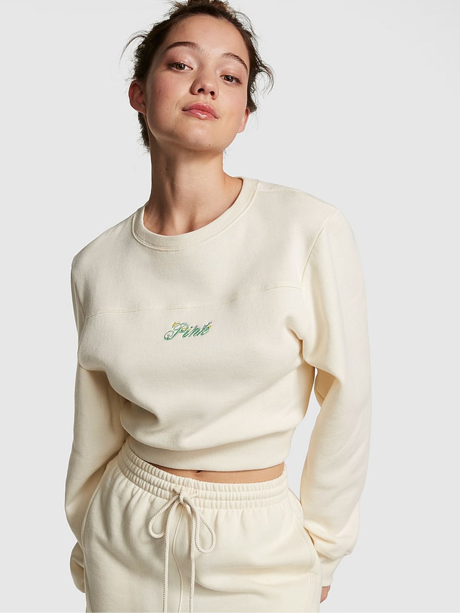 Wildflower Creamer White Fleece Crewneck Sweatshirt - Image 1 of 4