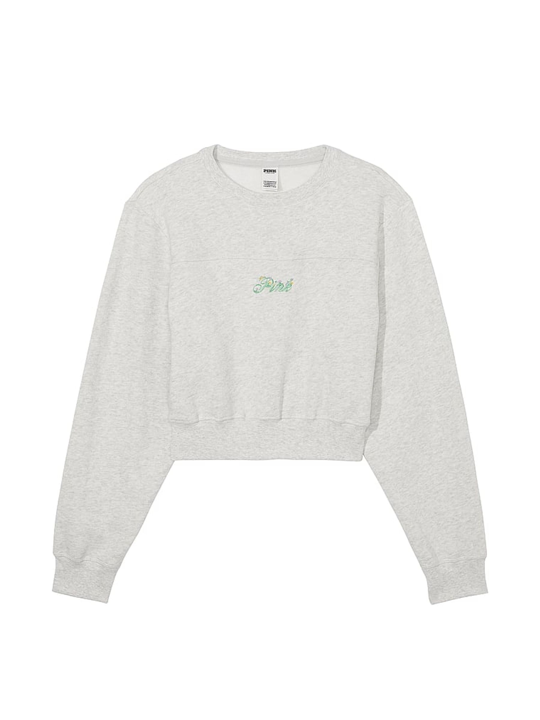 Wildflower Heather Stone Grey Fleece Crewneck Sweatshirt - Image 4 of 4
