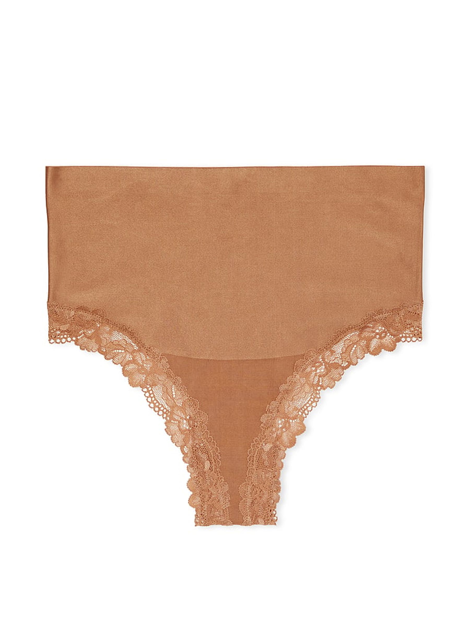 Toffee Nude Lace Trim Thong Shaping Knickers - Image 3 of 4