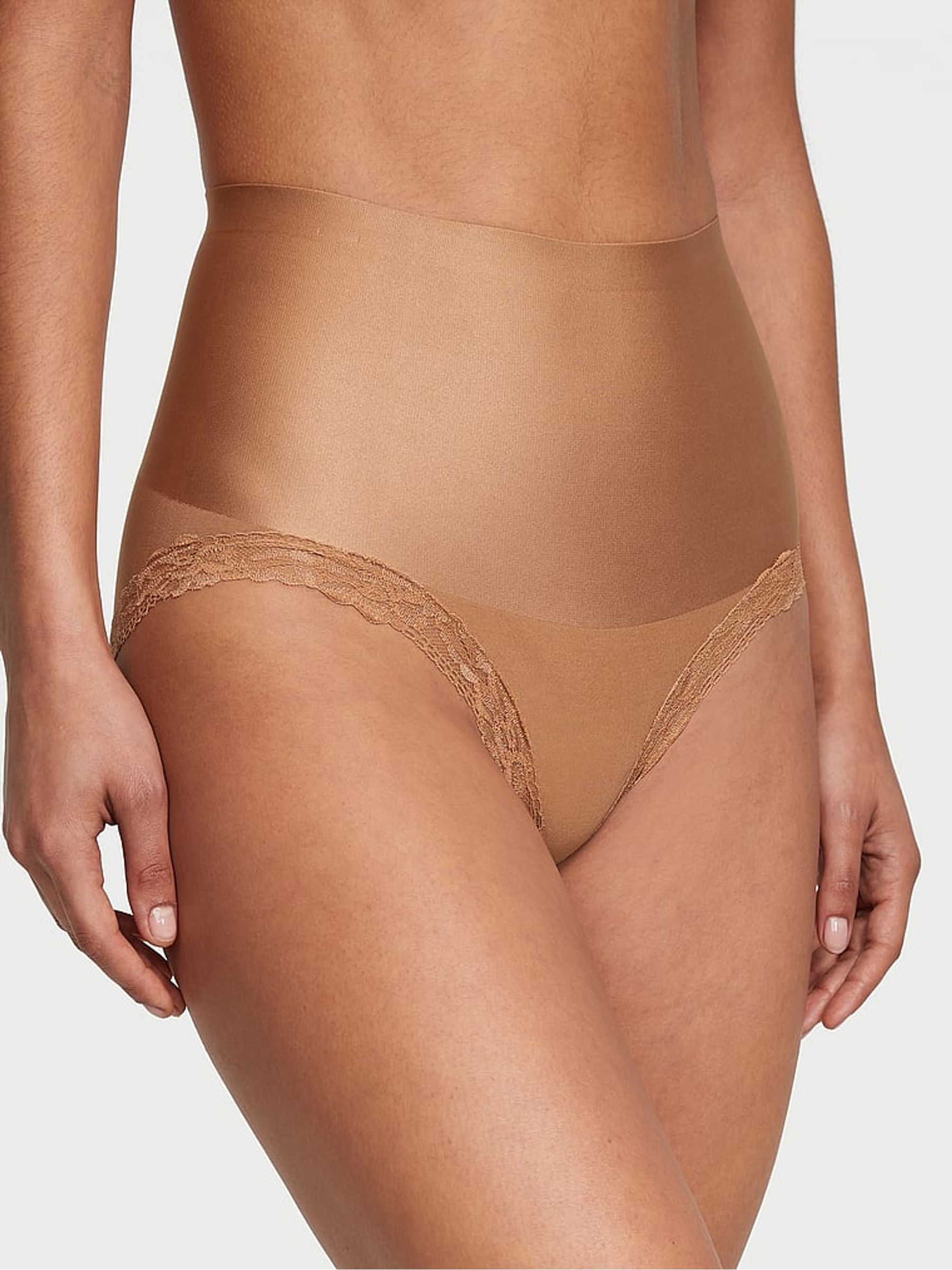 Toffee Nude Lace Trim Brief Shaping Knickers - Image 1 of 5