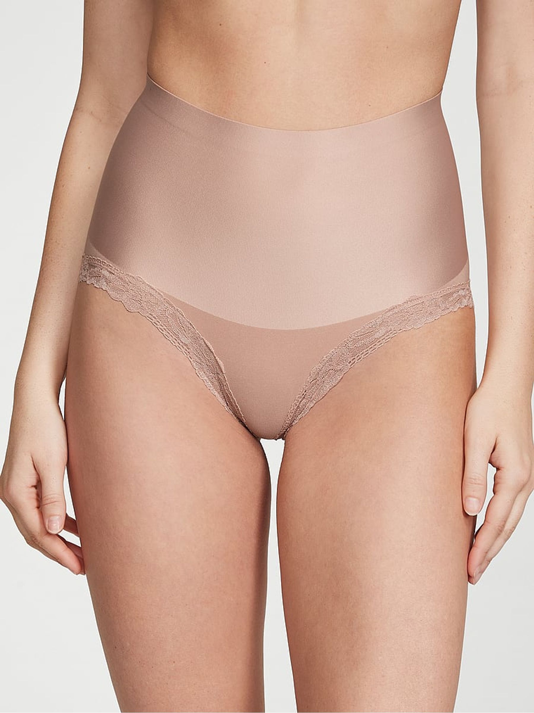 Macaron Nude Lace Trim Brief Shaping Knickers - Image 1 of 3