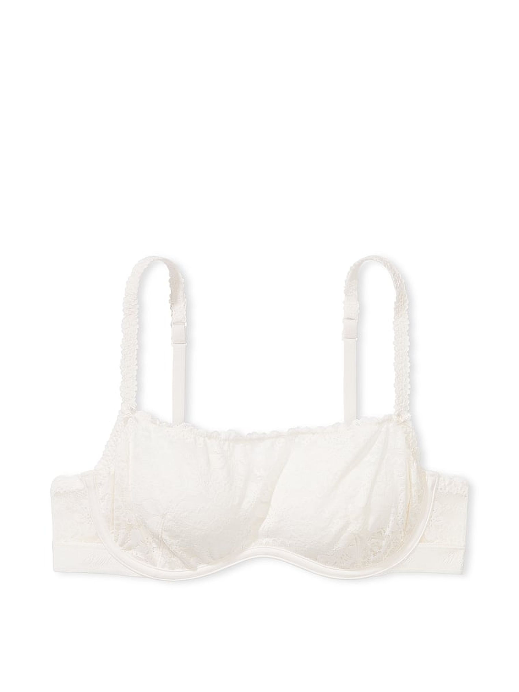 Coconut White Unlined Demi Lace Bra - Image 3 of 4