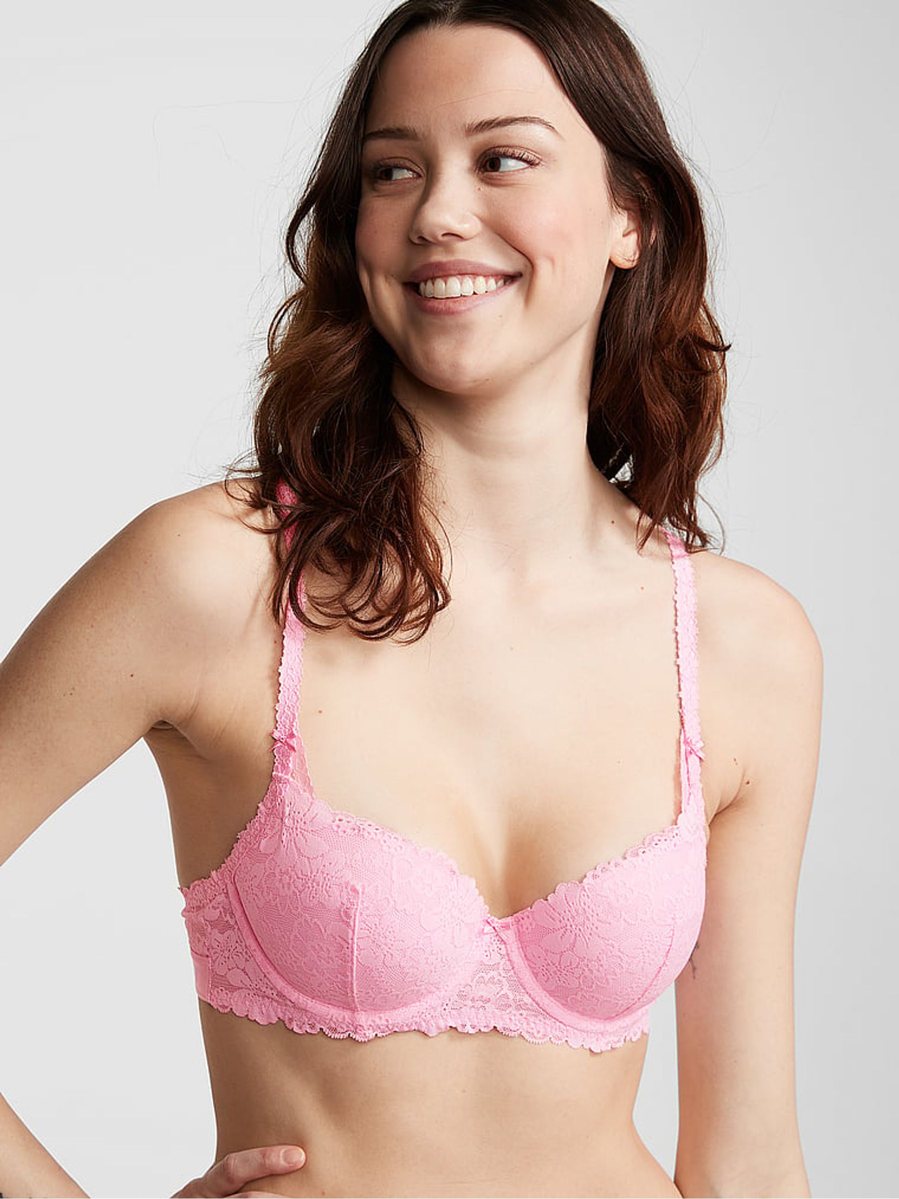 Pink Bubble Balcony Lace Bra - Image 1 of 1